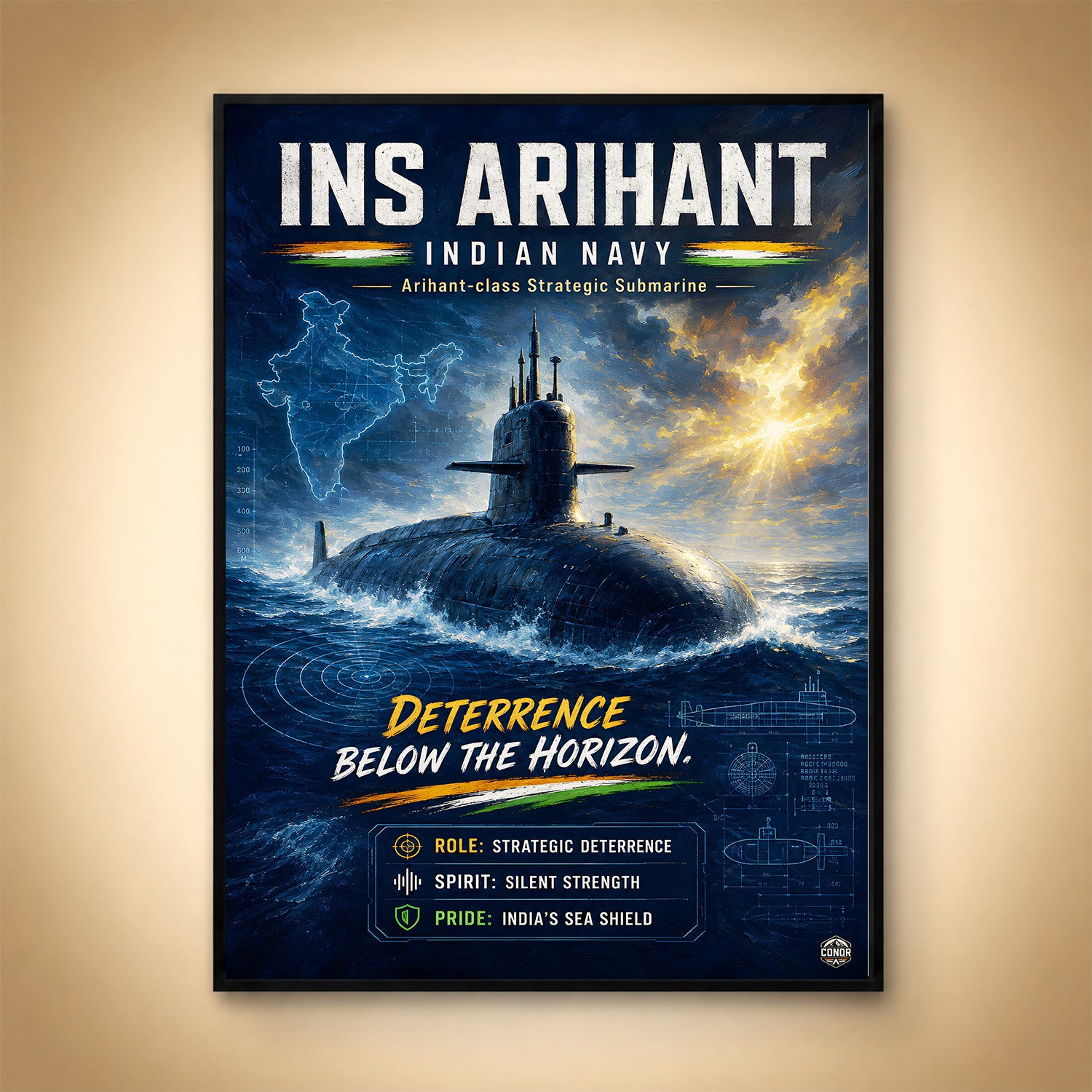 INS Arihant Deterrence Wall Art (CONQR-BHARAT-NAVY-002)