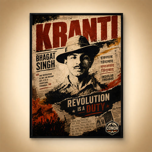Bhagat Singh Patriot Mindset Wall Art (CONQR-BHART-BHAGAT-006)
