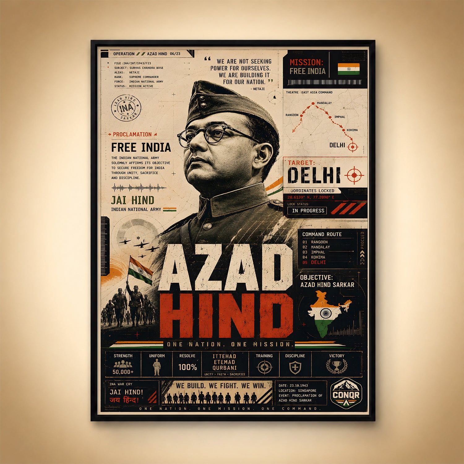 Azad Hind Commander Wall Art (CONQR-BHARAT-BOSE-002)