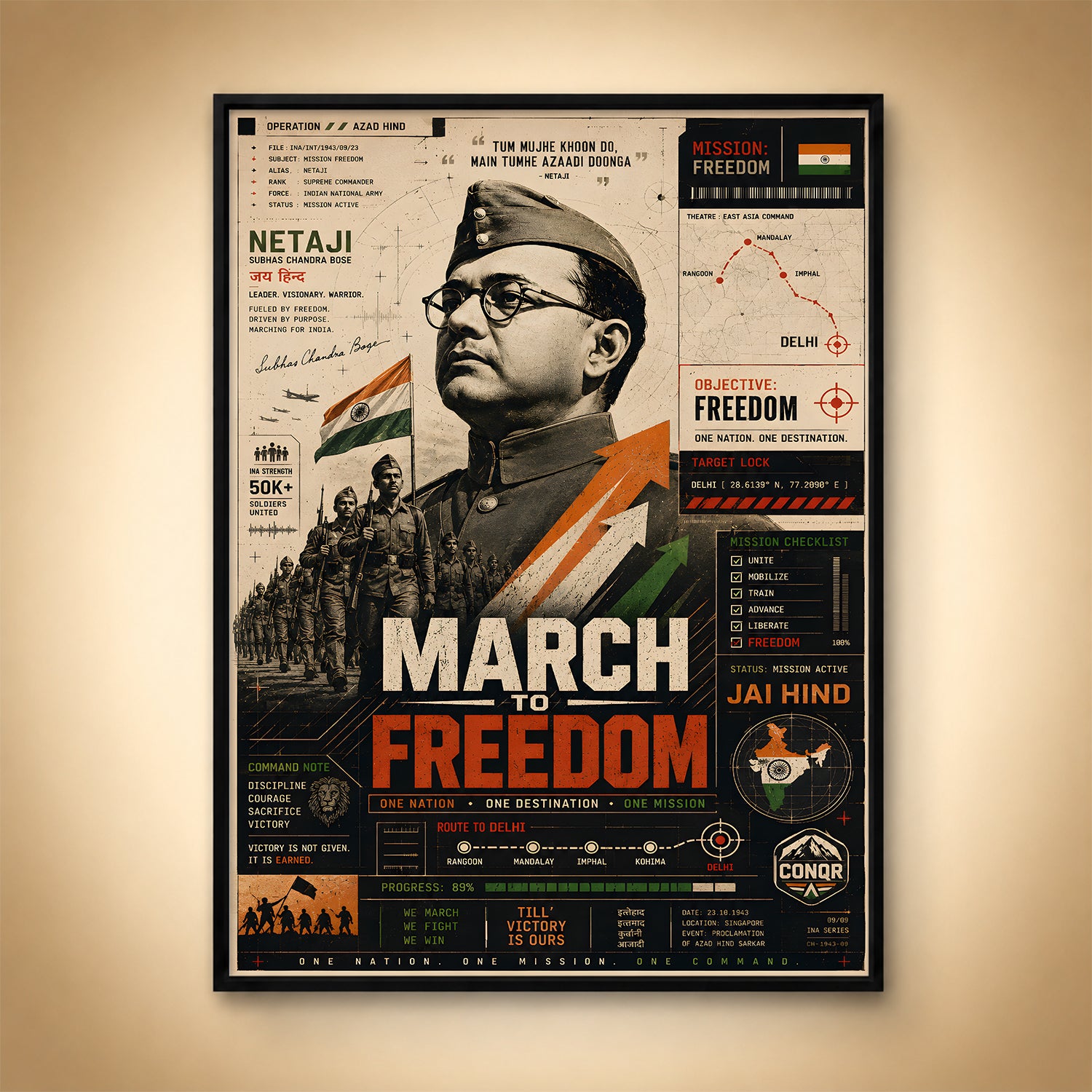 The Supreme Patriot Wall Art (CONQR-BHARAT-BOSE-009)