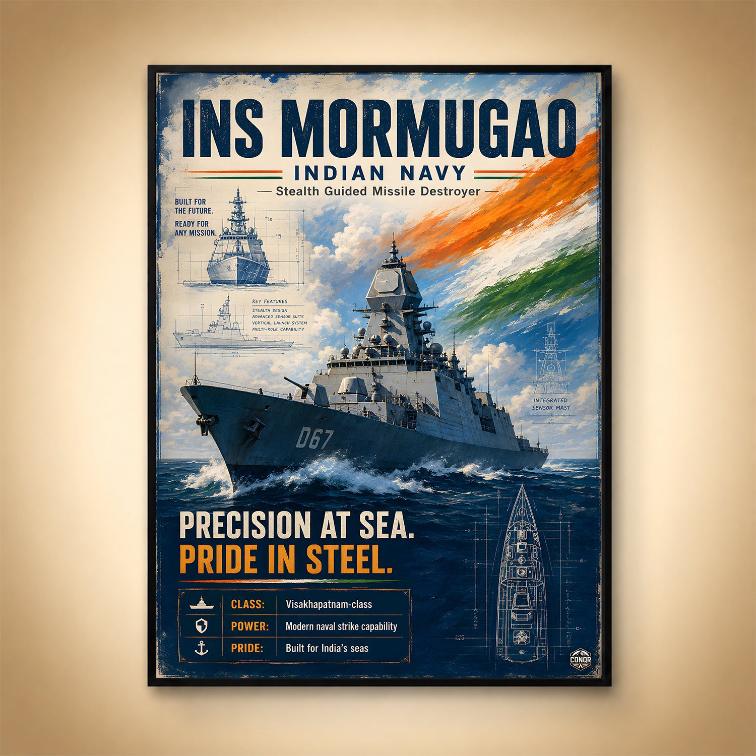 INS Mormugao Navy Wall Art (CONQR-BHARAT-NAVY-005)