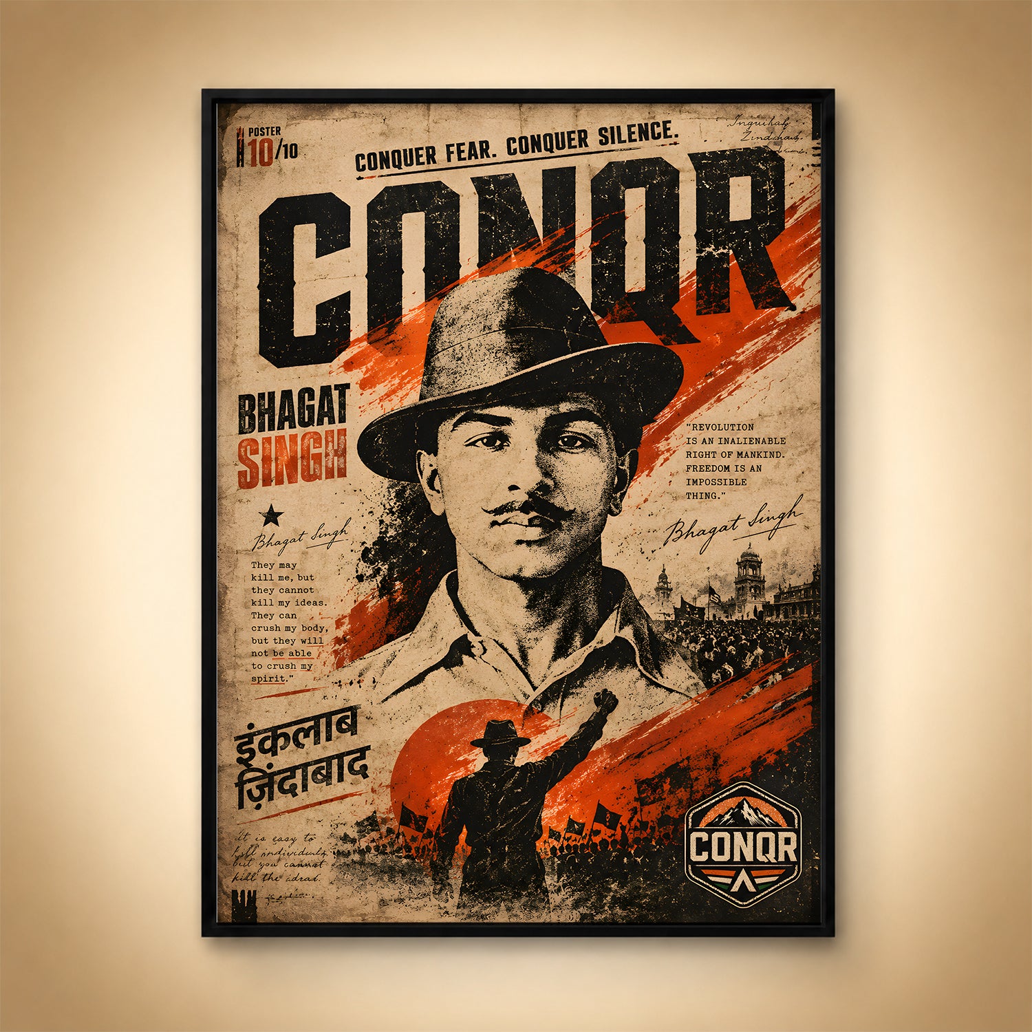 Bhagat Singh Eternal Flame Wall Art (CONQR-BHART-BHAGAT-010)