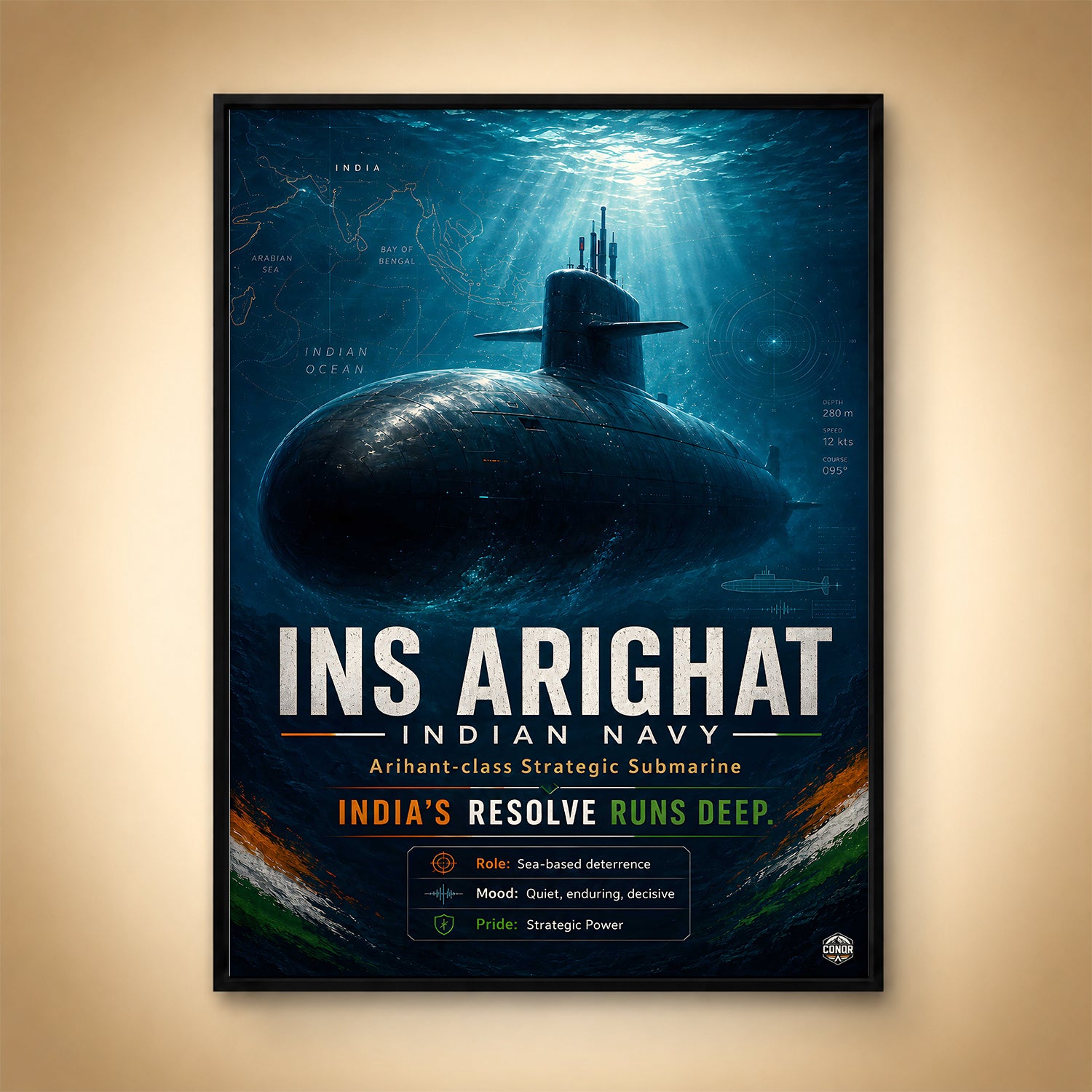 INS Arighat Resolve Wall Art (CONQR-BHARAT-NAVY-003)