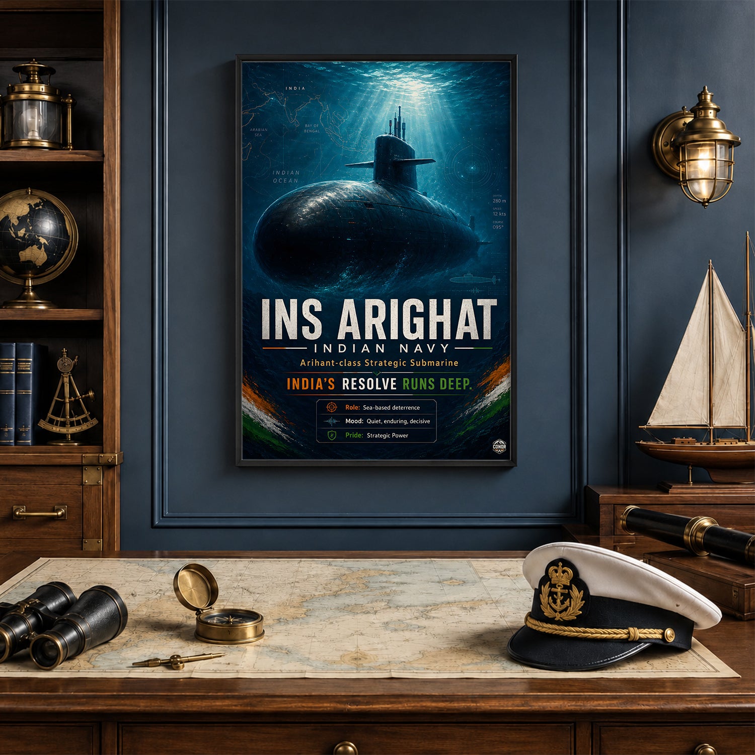 INS Arighat Resolve Wall Art (CONQR-BHARAT-NAVY-003)