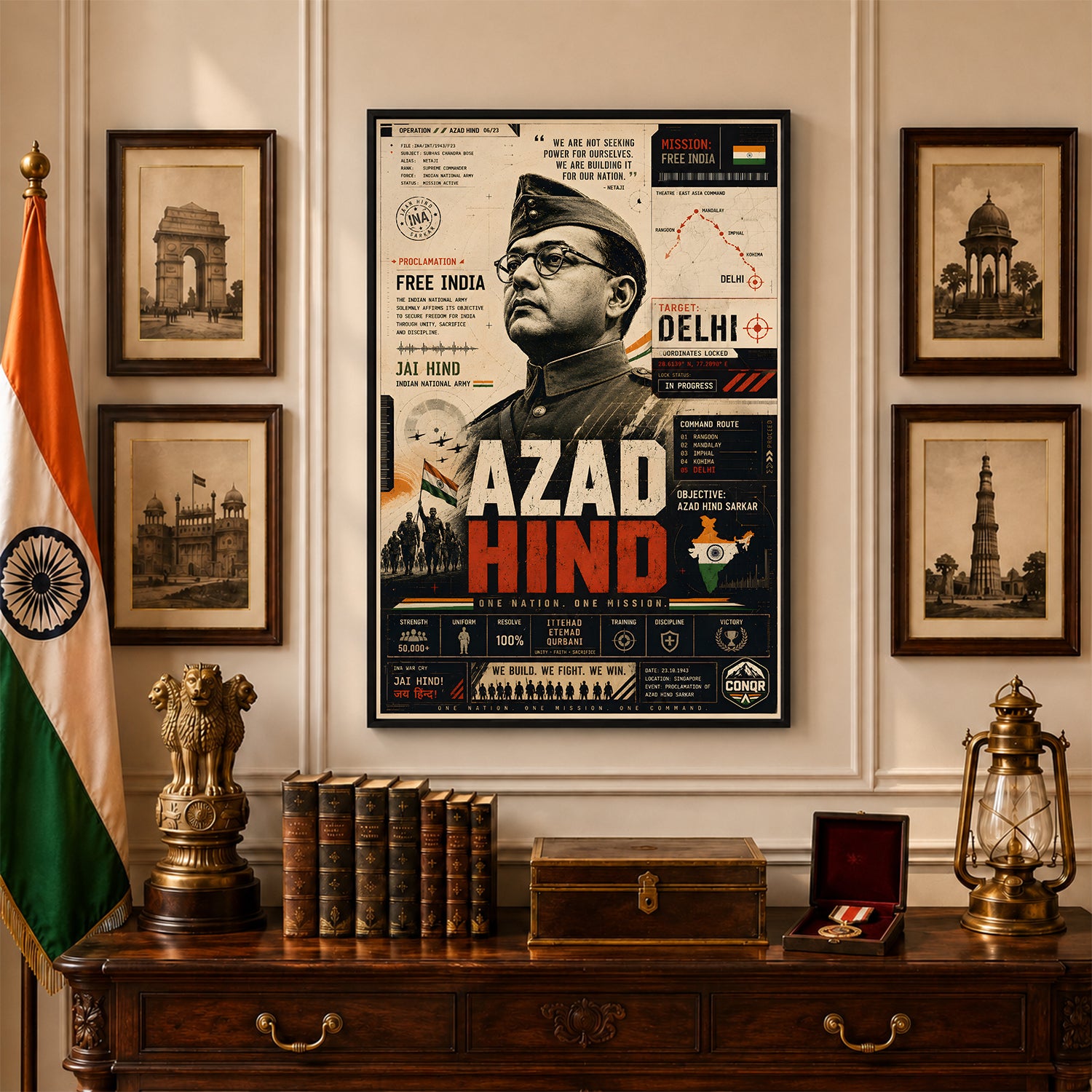 Azad Hind Commander Wall Art (CONQR-BHARAT-BOSE-002)