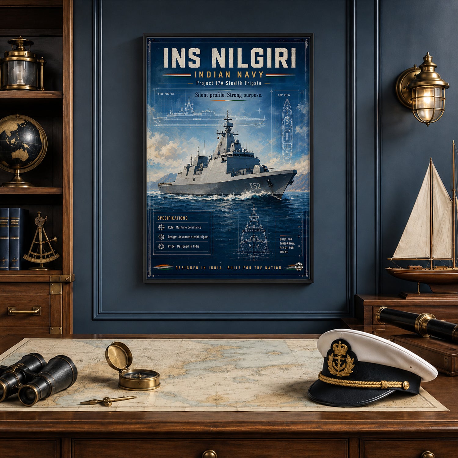 INS Nilgiri Frigate Wall Art (CONQR-BHARAT-NAVY-008)