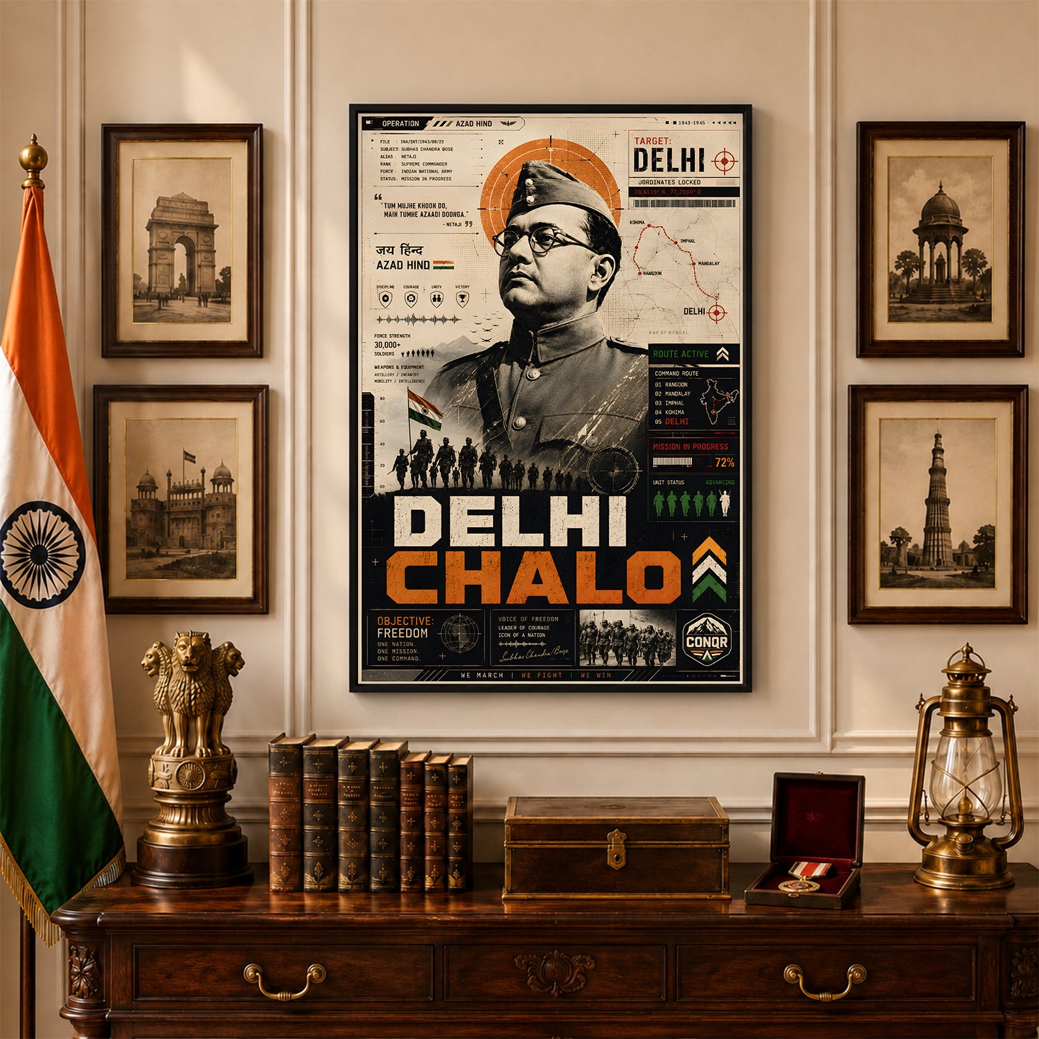 Dilli Chalo Netaji Wall Art (CONQR-BHARAT-BOSE-003)