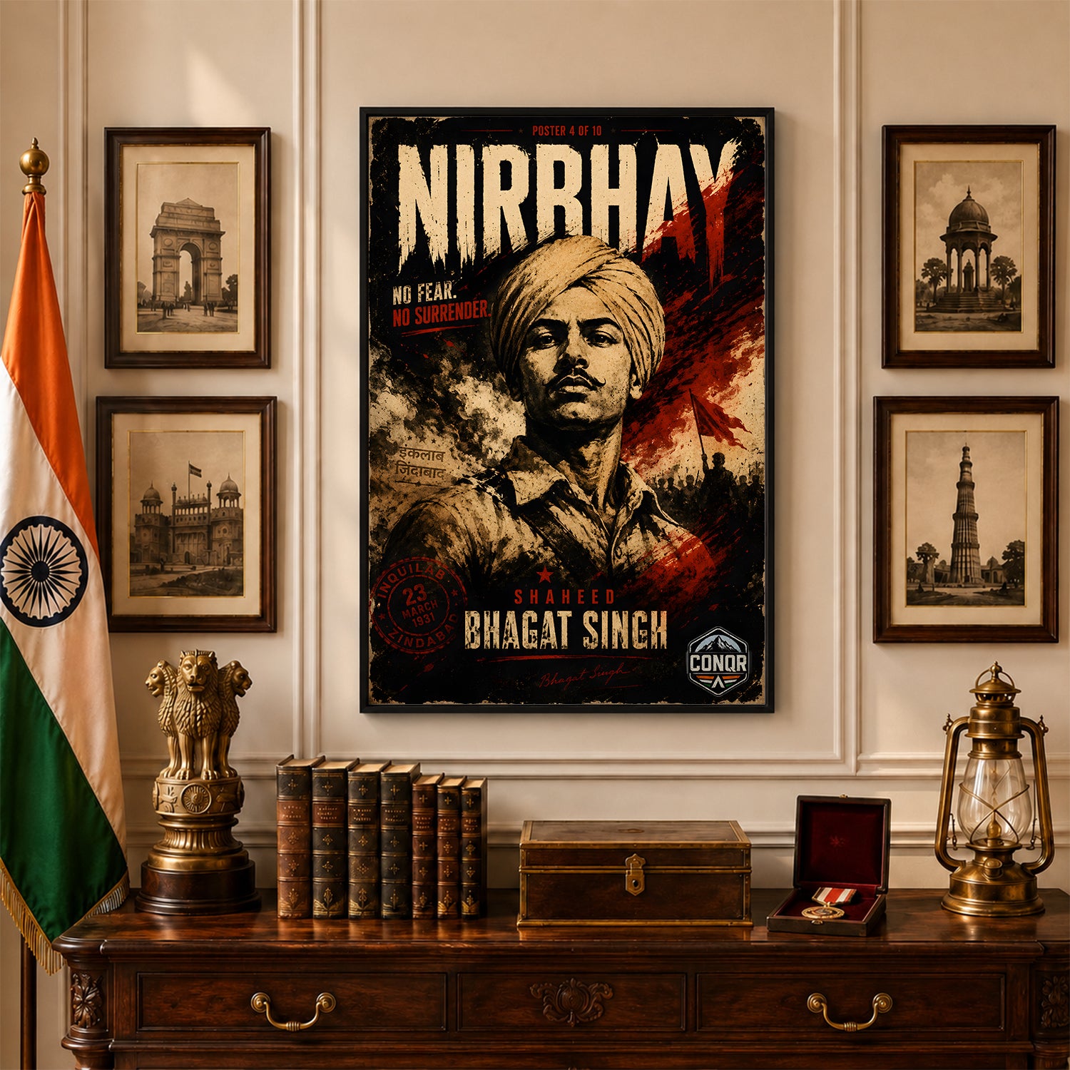 Bhagat Singh Freedom Warrior Wall Art (CONQR-BHART-BHAGAT-004)