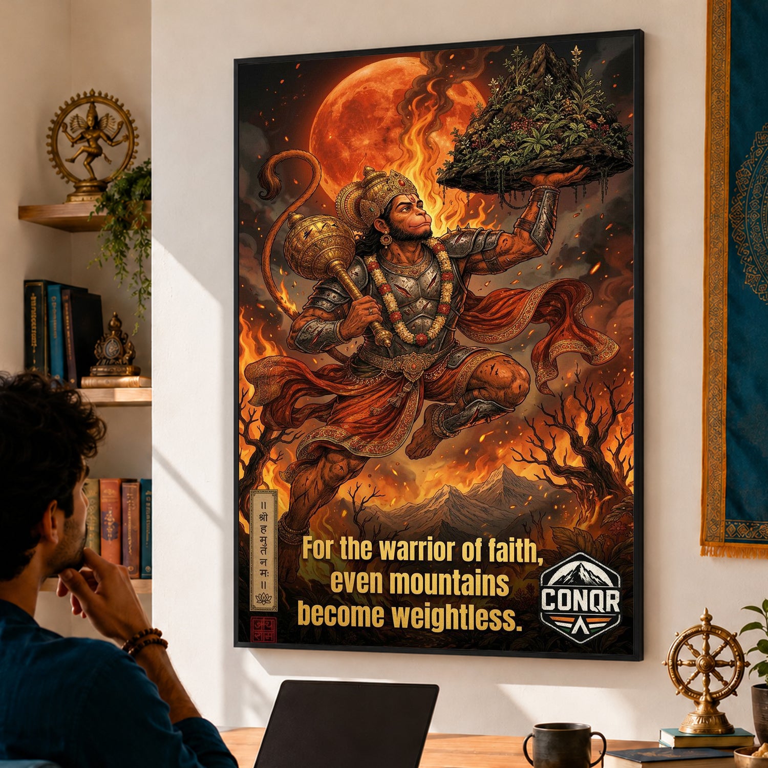 Bajrang Bali Hanuman Wall Art (CONQR_SAN_HAN_01)