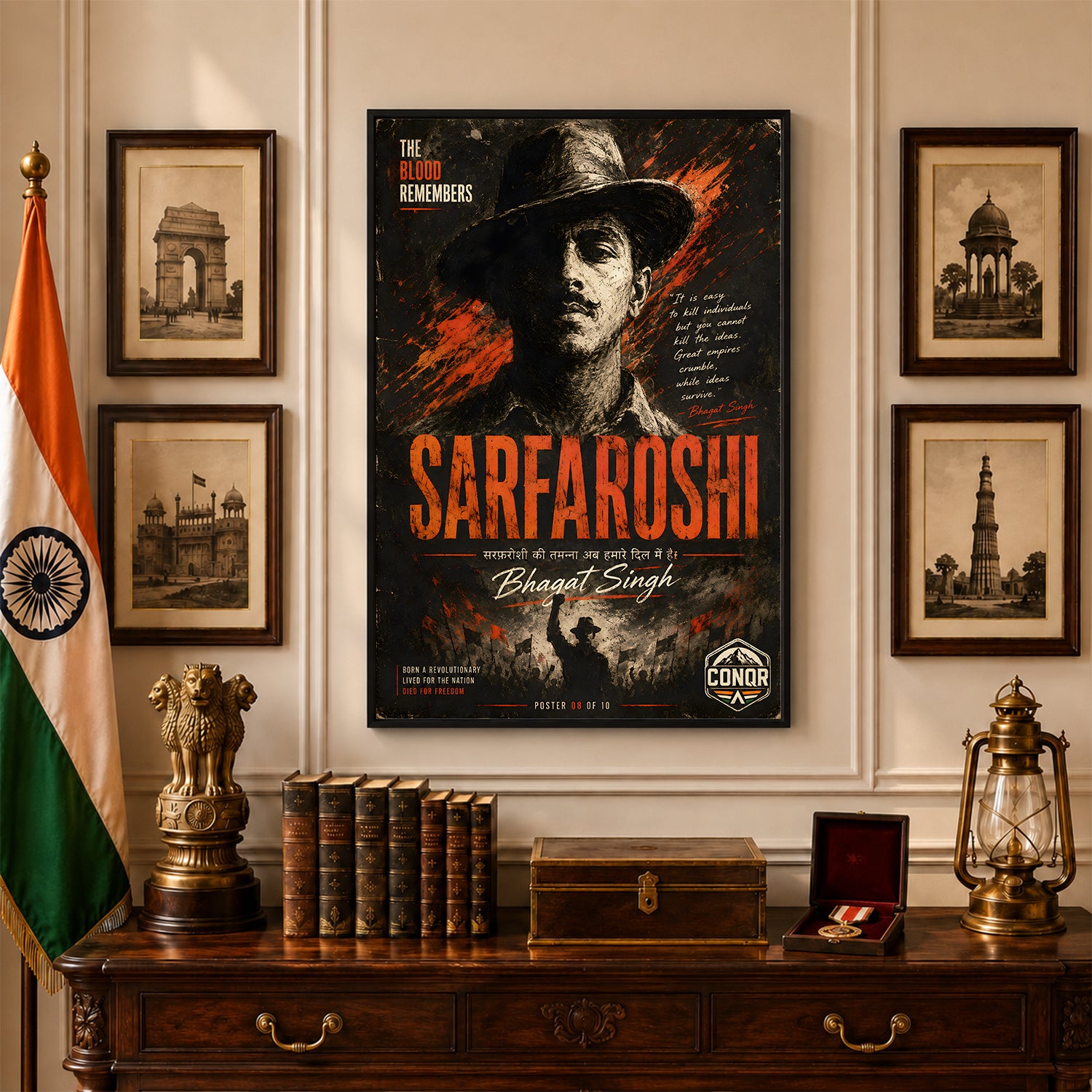 Shaheed Bhagat Singh Rebel Icon Wall Art (CONQR-BHART-BHAGAT-008)