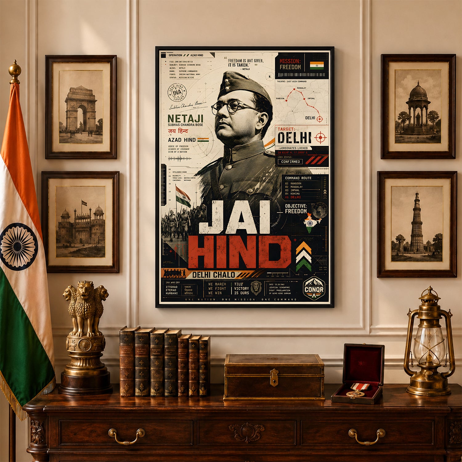 Jai Hind Netaji Wall Art (CONQR-BHARAT-BOSE-005)