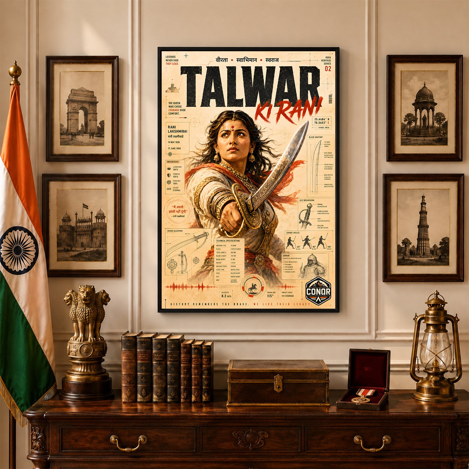 Talwar Ki Rani Wall Art (CONQR-LAXMIBAI-006)