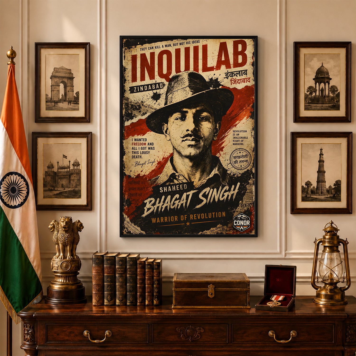 Shaheed Bhagat Singh Courage Wall Art (CONQR-BHART-BHAGAT-001)