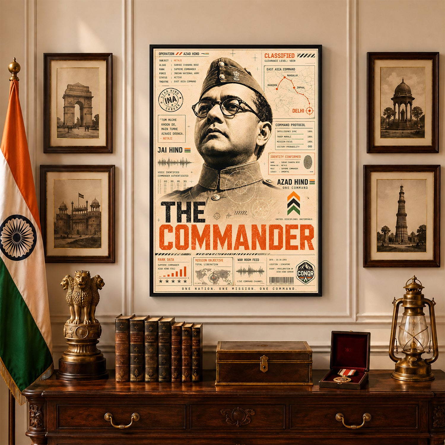 Indian National Army Wall Art (CONQR-BHARAT-BOSE-007)