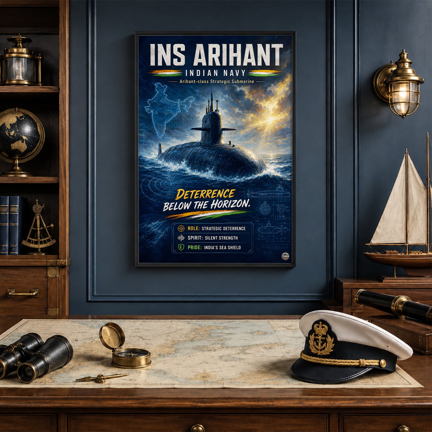INS Arihant Deterrence Wall Art (CONQR-BHARAT-NAVY-002)