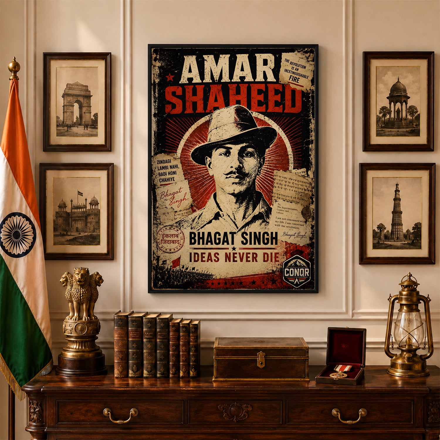 Shaheed Bhagat Singh Legacy Wall Art (CONQR-BHART-BHAGAT-005)