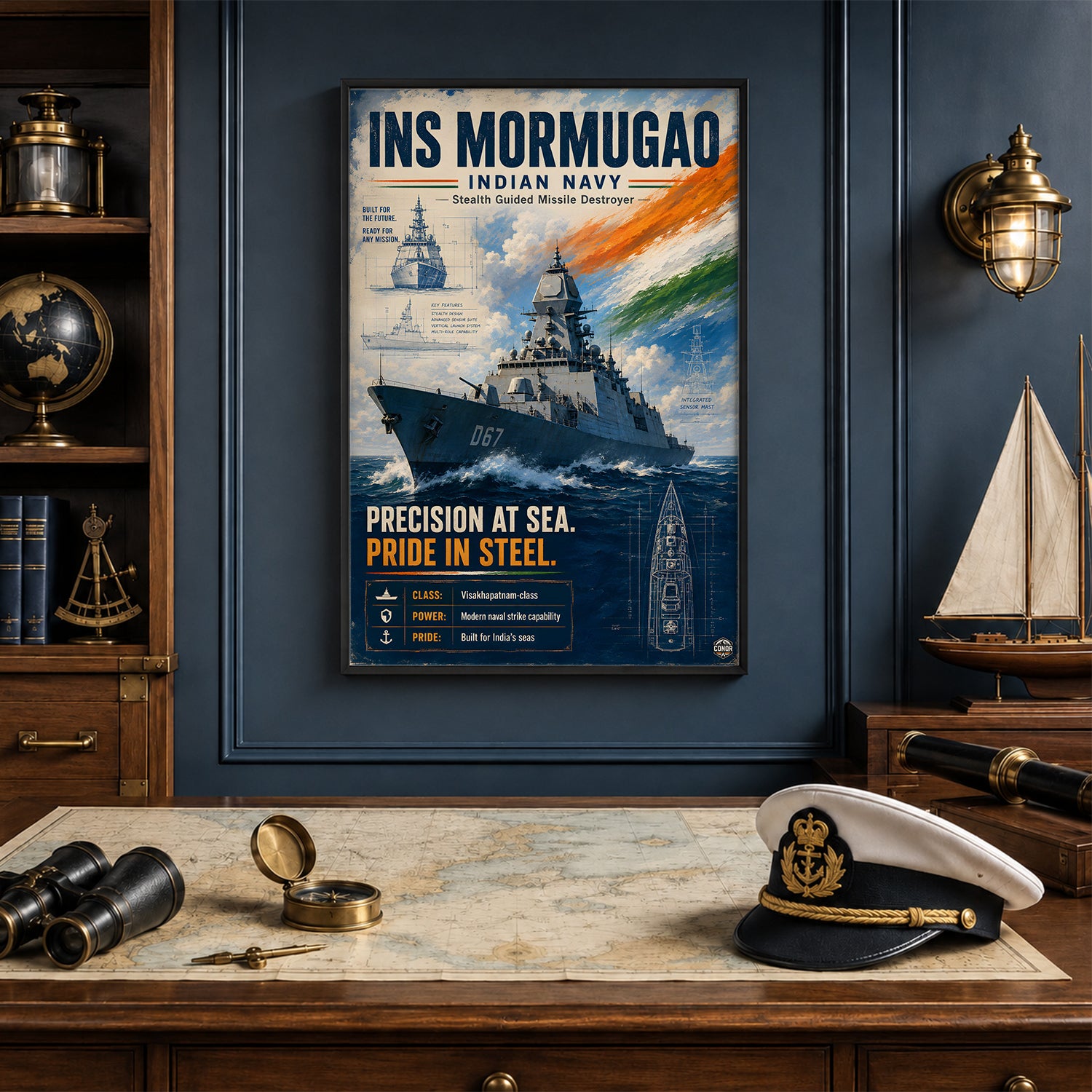 INS Mormugao Navy Wall Art (CONQR-BHARAT-NAVY-005)