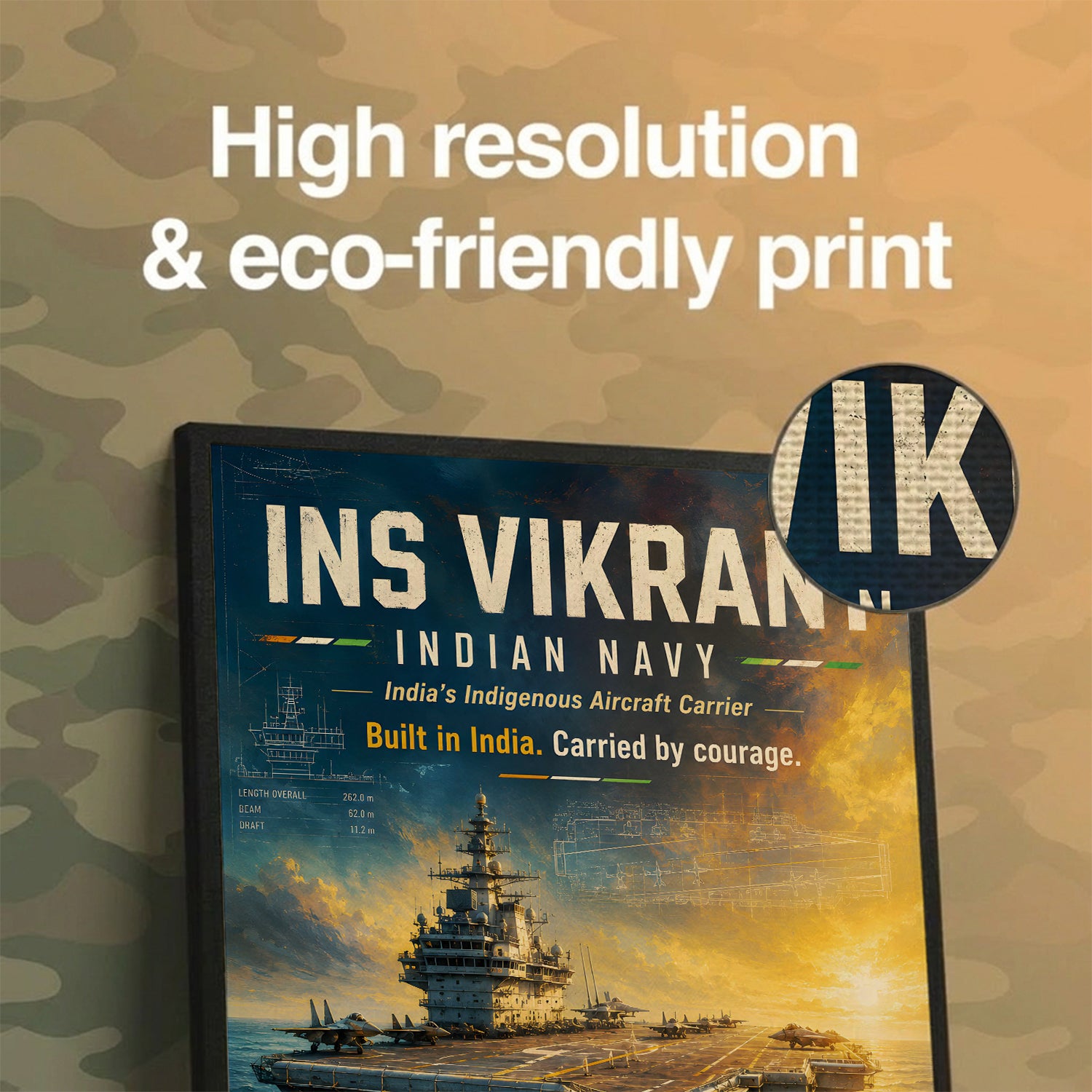 INS Vikrant Navy Wall Art (CONQR-BHARAT-NAVY-001)