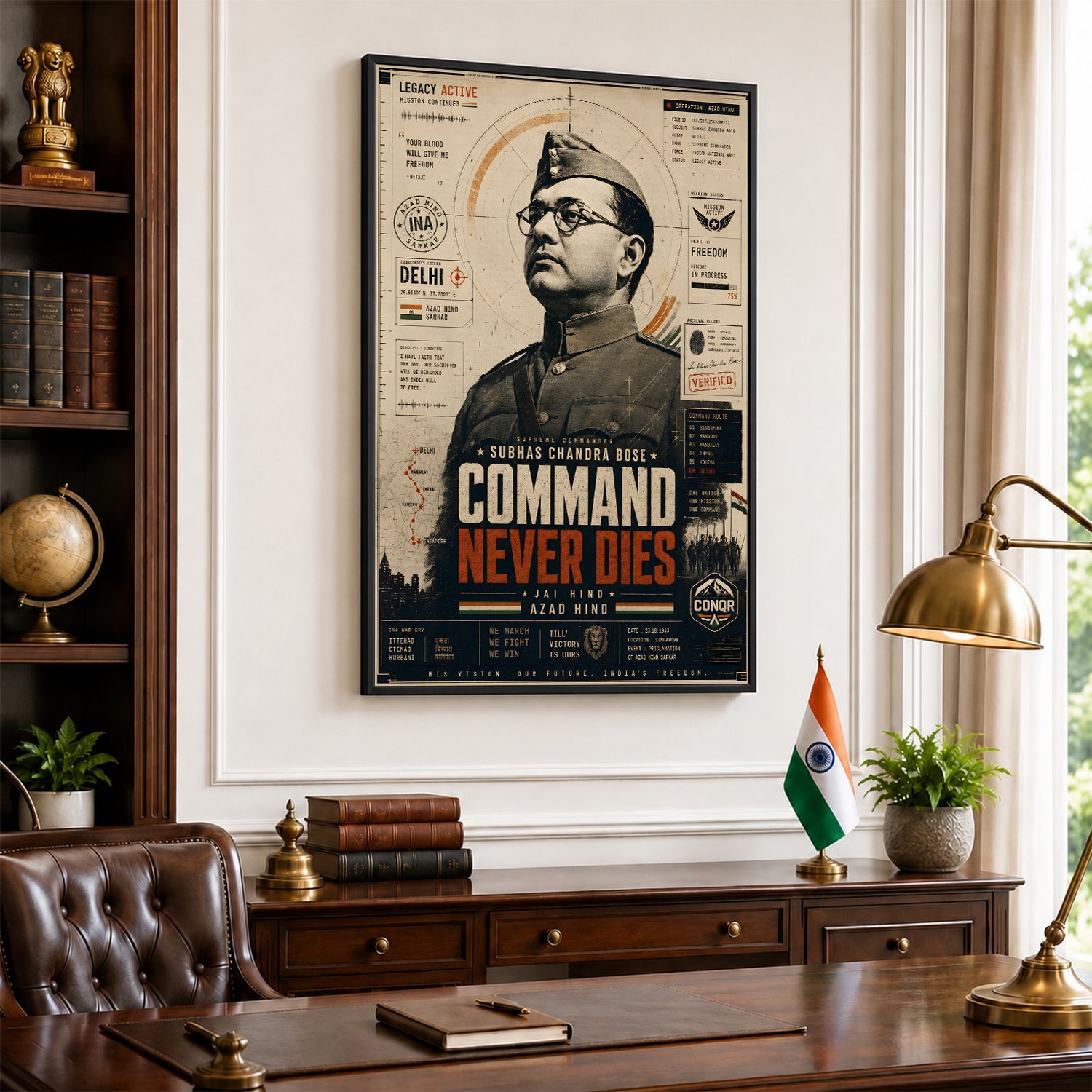 Netaji Warrior Spirit Wall Art (CONQR-BHARAT-BOSE-008)