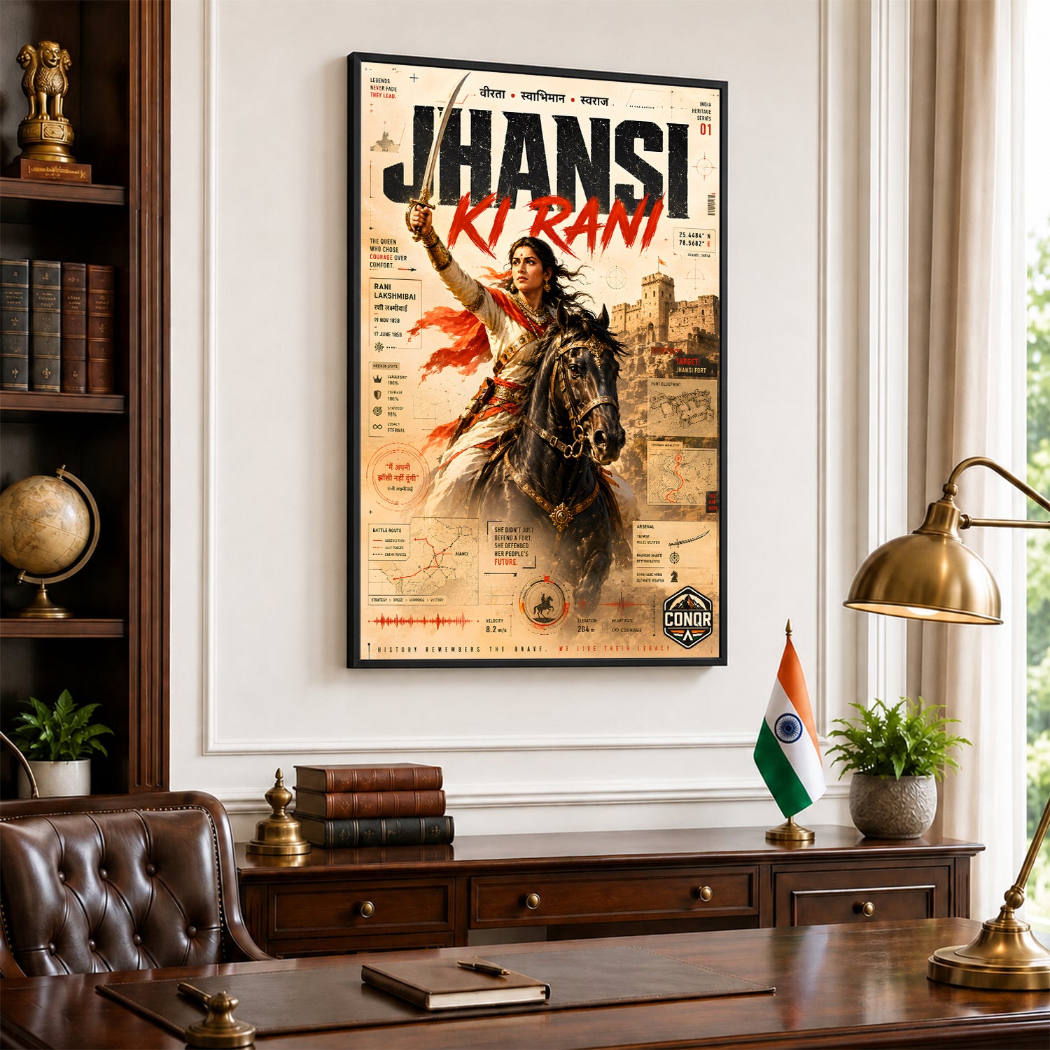 Jhansi Ki Rani Wall Art (CONQR-LAXMIBAI-001)