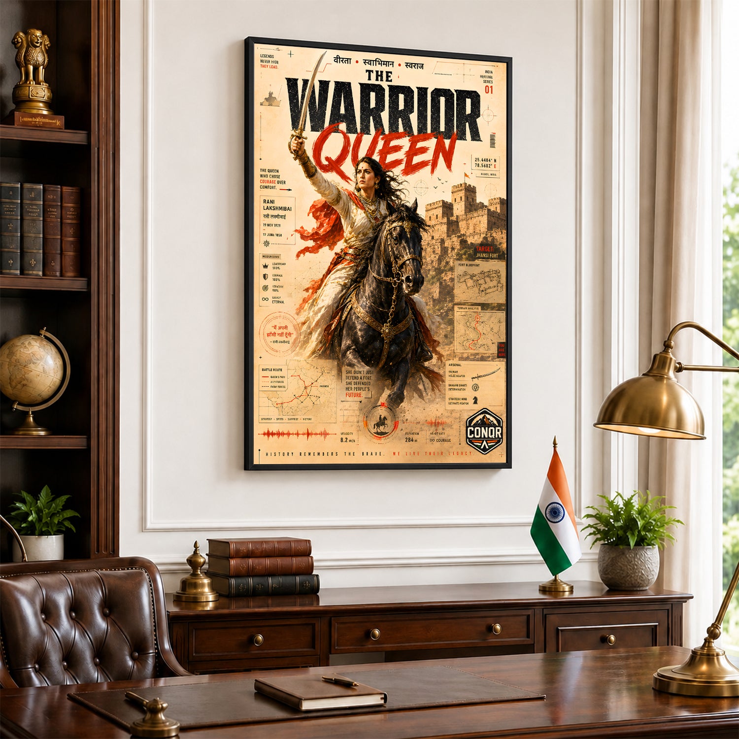 Warrior Queen Vintage Wall Art (CONQR-LAXMIBAI-004)