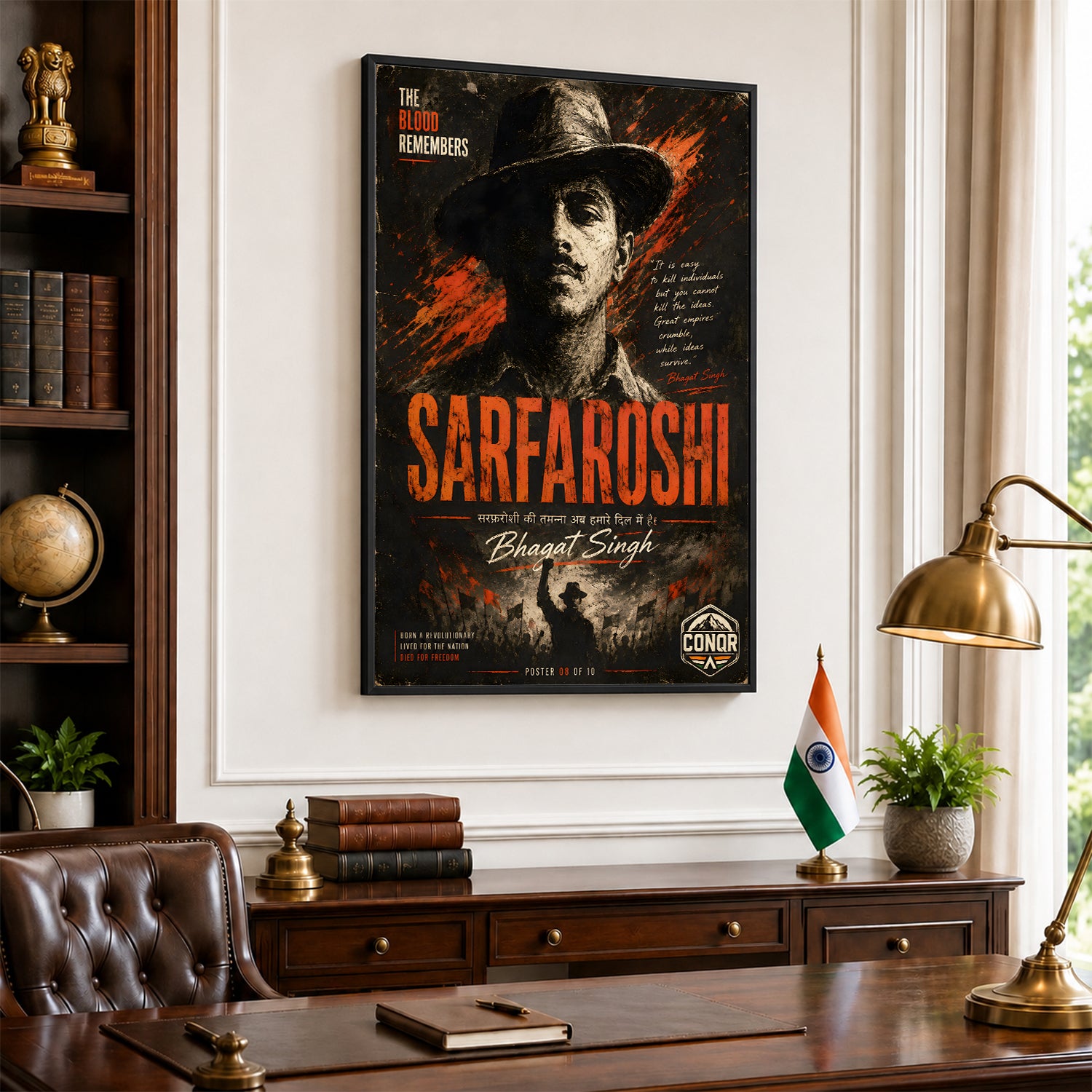 Shaheed Bhagat Singh Rebel Icon Wall Art (CONQR-BHART-BHAGAT-008)