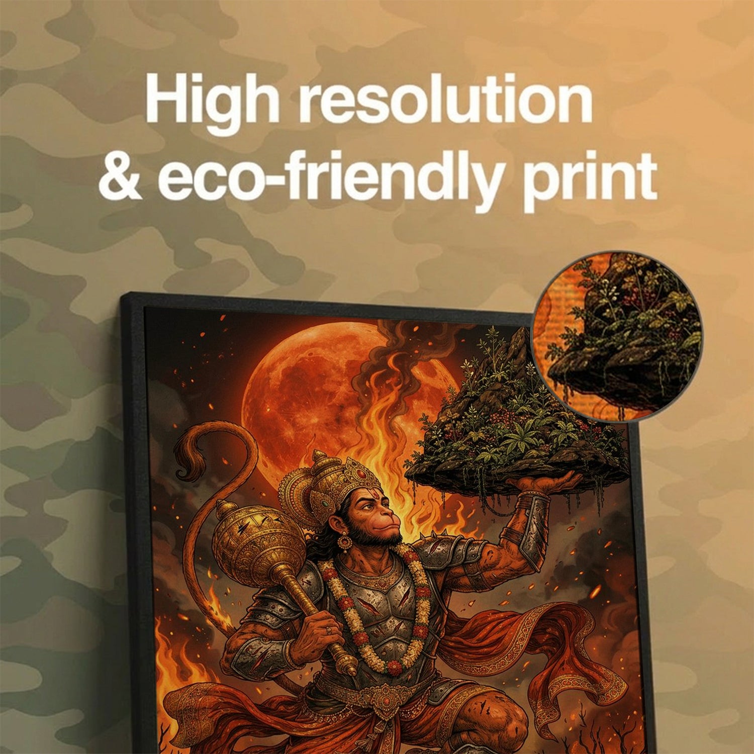 Bajrang Bali Hanuman Wall Art (CONQR_SAN_HAN_01)