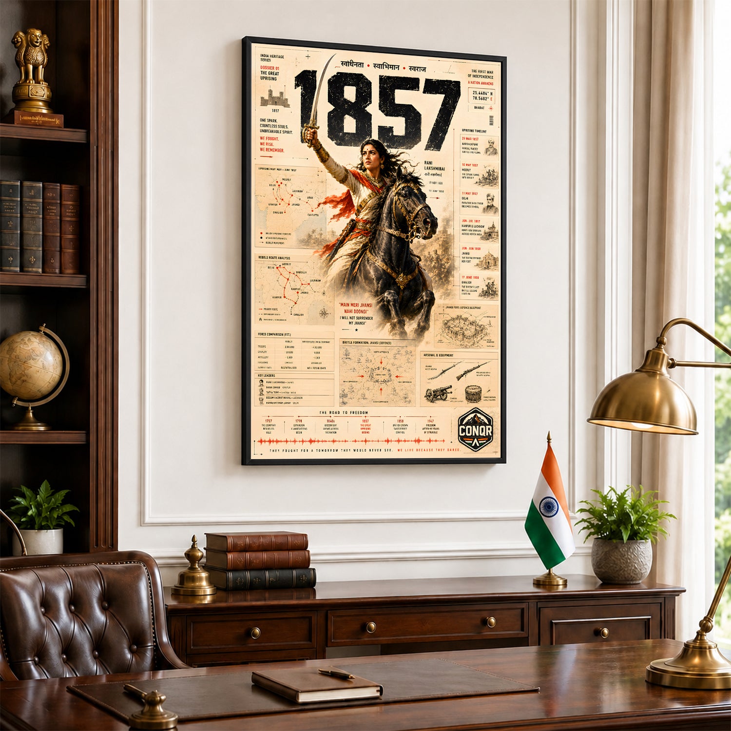 1857 Uprising Vintage Wall Art (CONQR-LAXMIBAI-005)