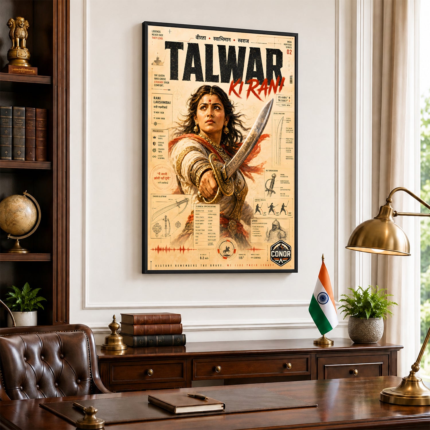 Talwar Ki Rani Wall Art (CONQR-LAXMIBAI-006)
