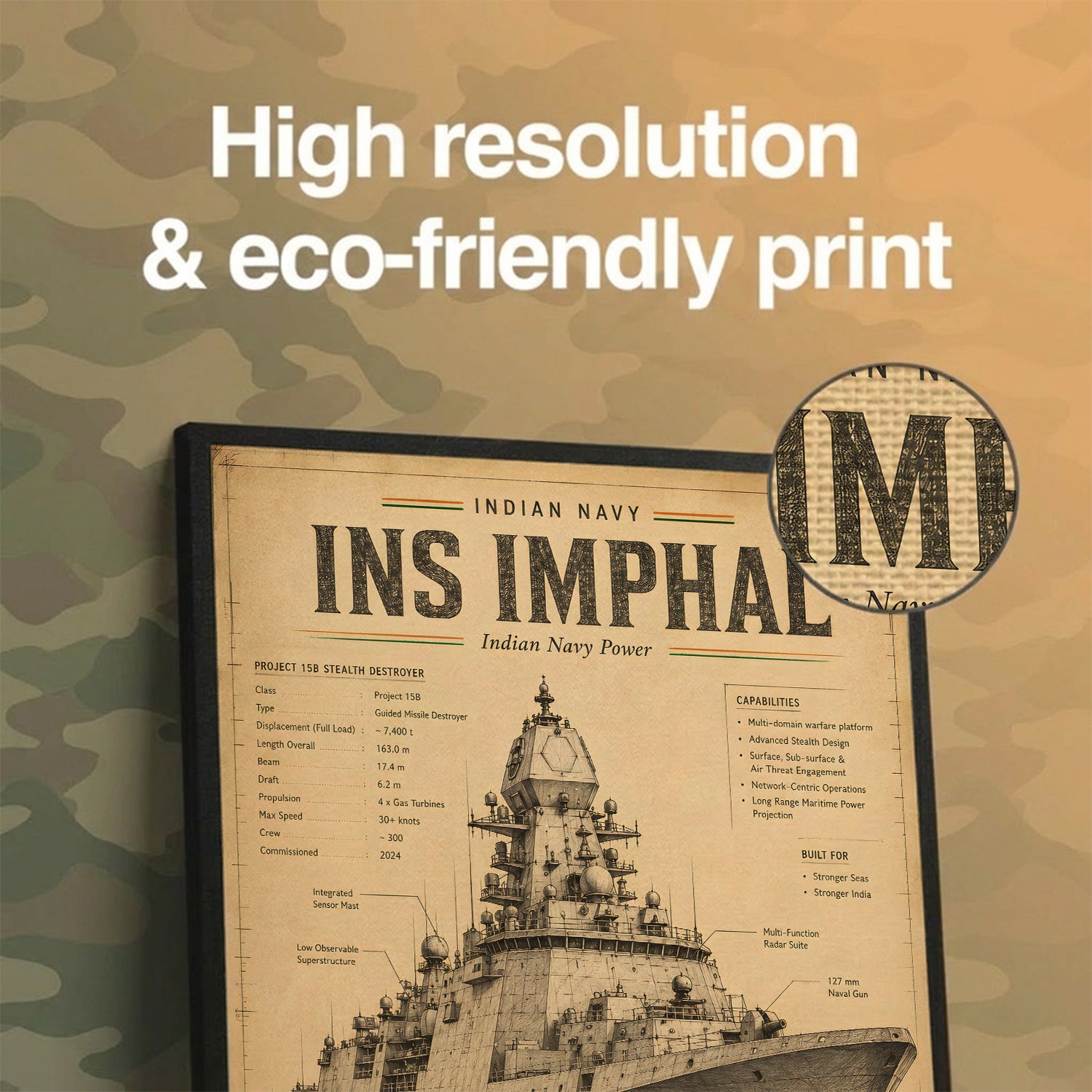 Vintage INS Imphal Navy Wall Art (CONQR-BHARAT-NAVY-019)