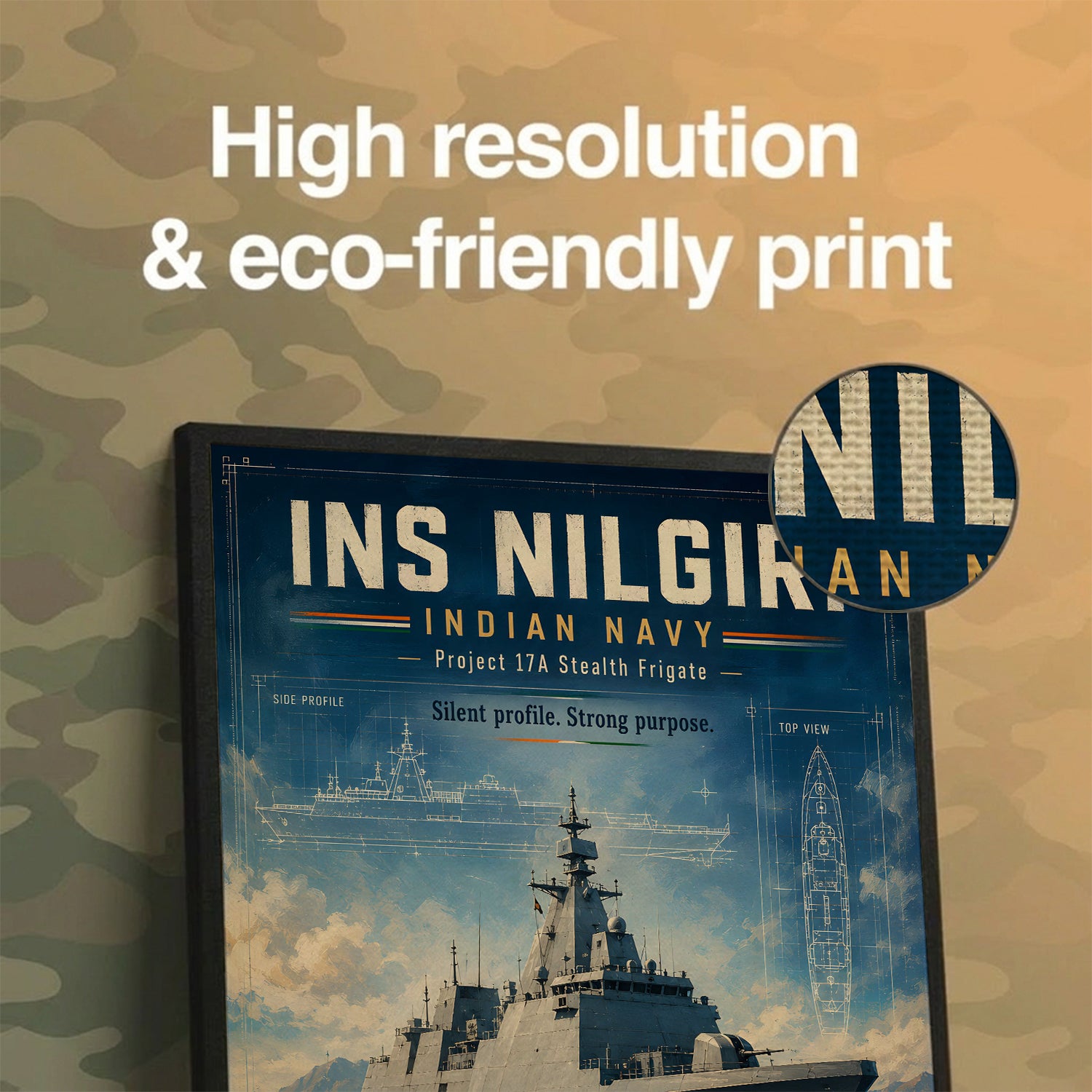 INS Nilgiri Frigate Wall Art (CONQR-BHARAT-NAVY-008)