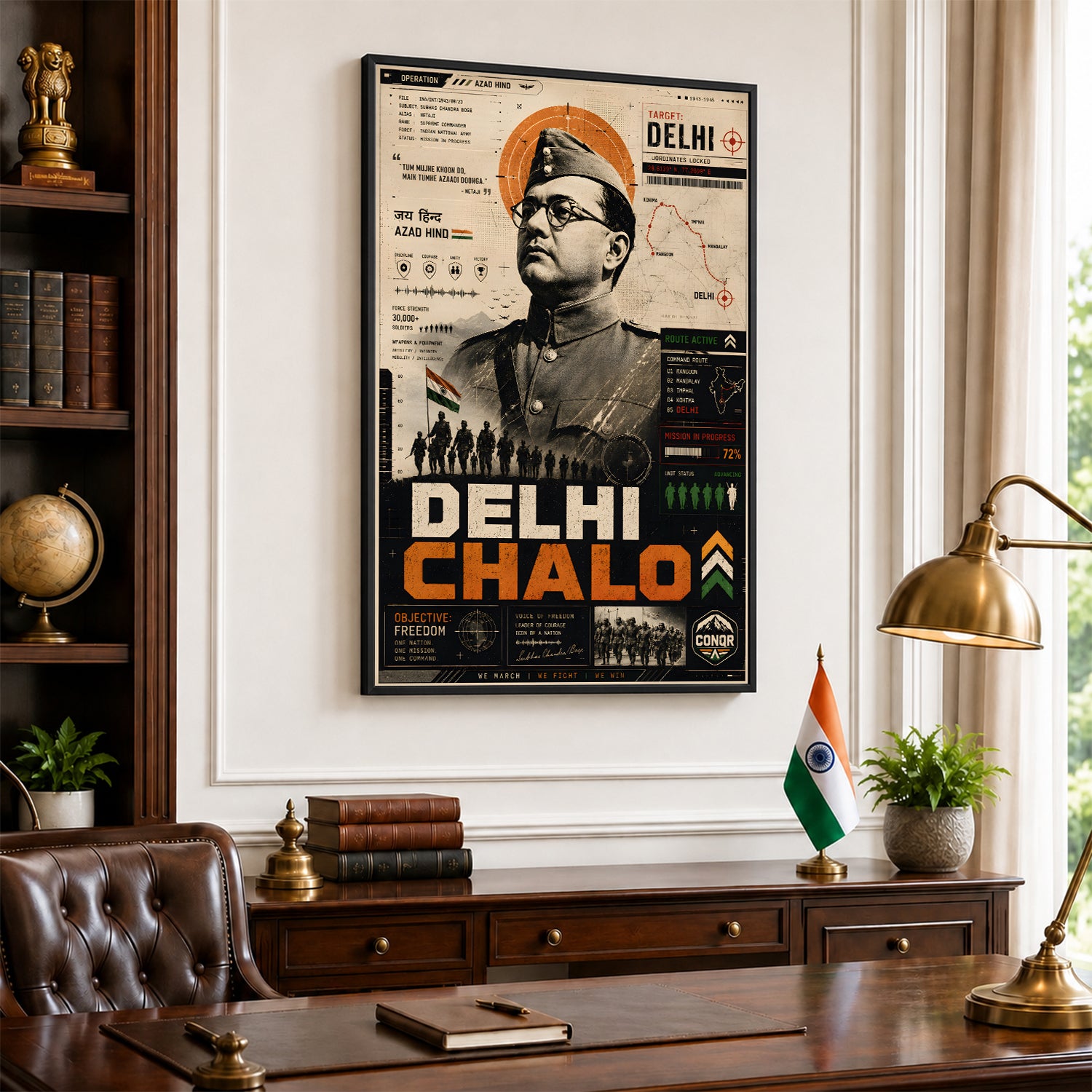 Dilli Chalo Netaji Wall Art (CONQR-BHARAT-BOSE-003)