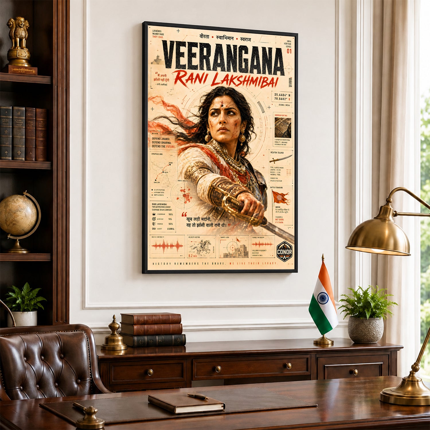Veerangana Rani Lakshmibai Wall Art (CONQR-LAXMIBAI-002)