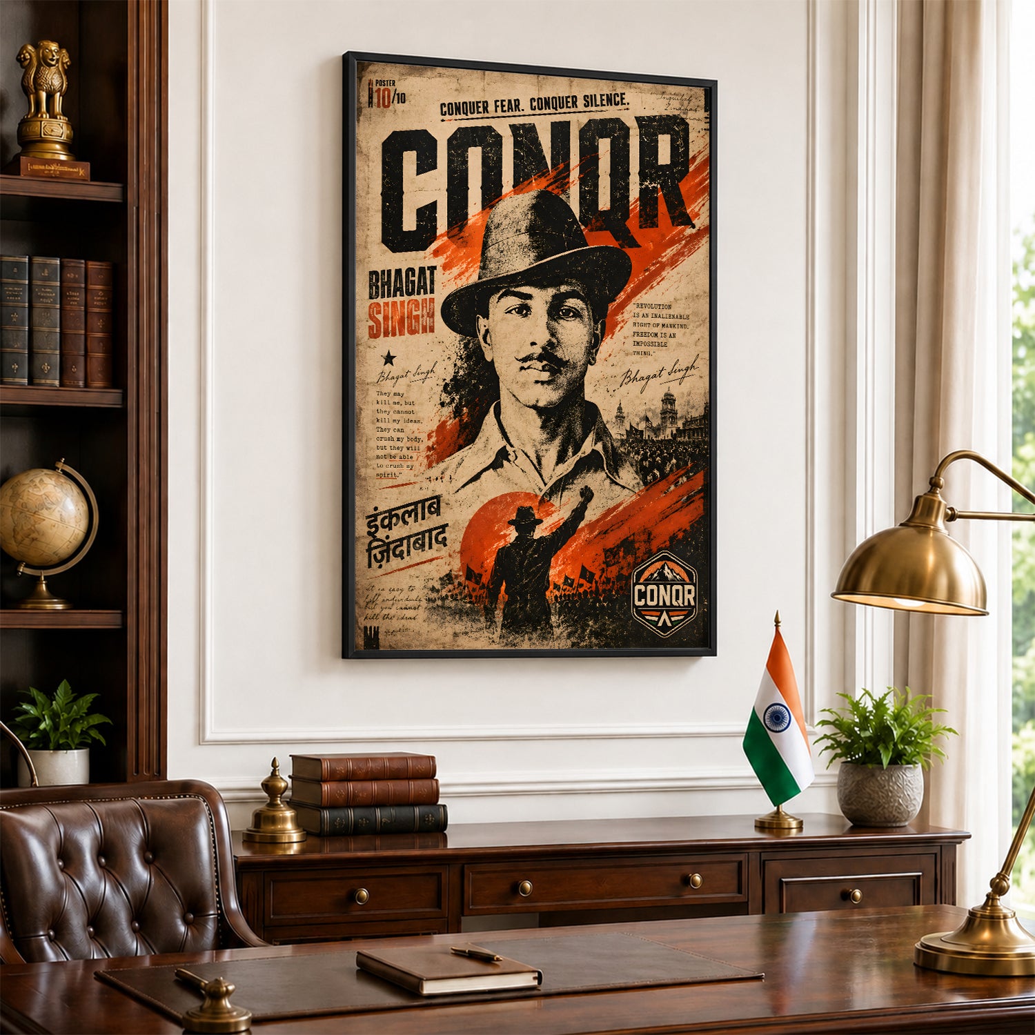Bhagat Singh Eternal Flame Wall Art (CONQR-BHART-BHAGAT-010)