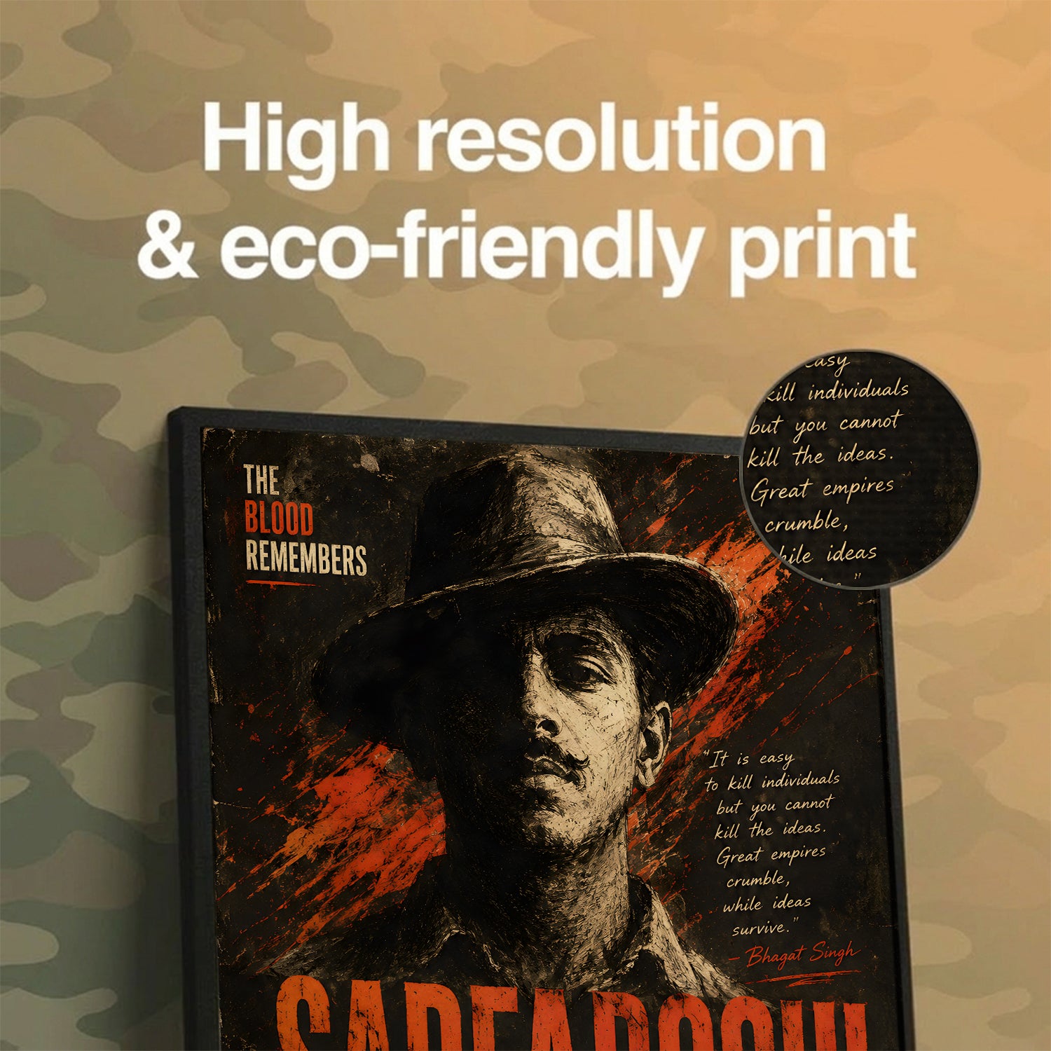 Shaheed Bhagat Singh Rebel Icon Wall Art (CONQR-BHART-BHAGAT-008)