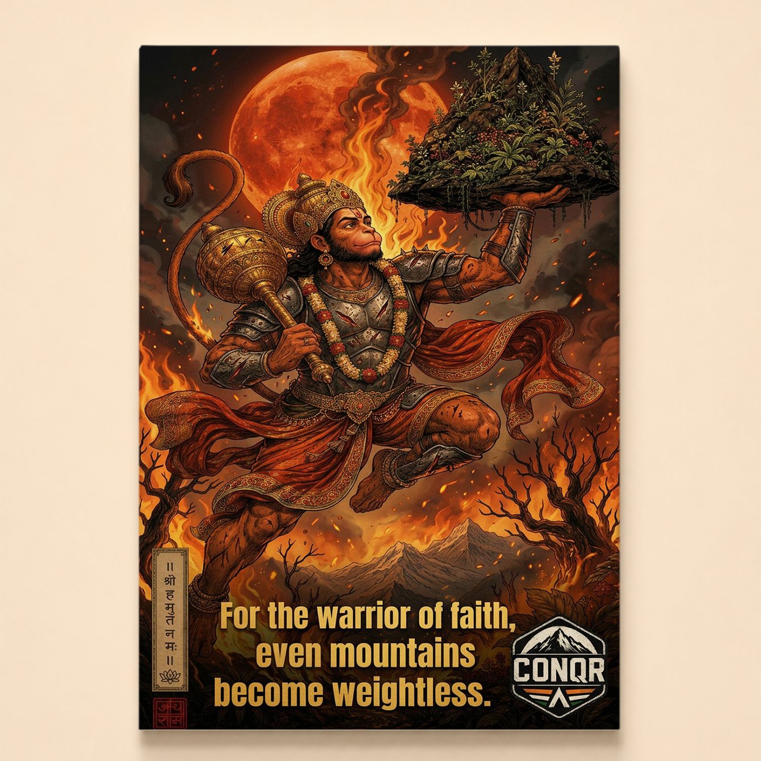 Bajrang Bali Hanuman Wall Art (CONQR_SAN_HAN_01)