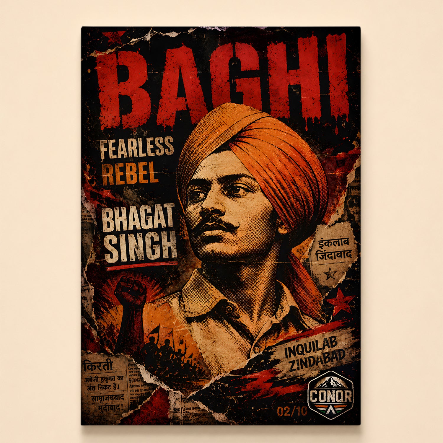 Bhagat Singh Revolutionary Spirit Wall Art (CONQR-BHART-BHAGAT-002)