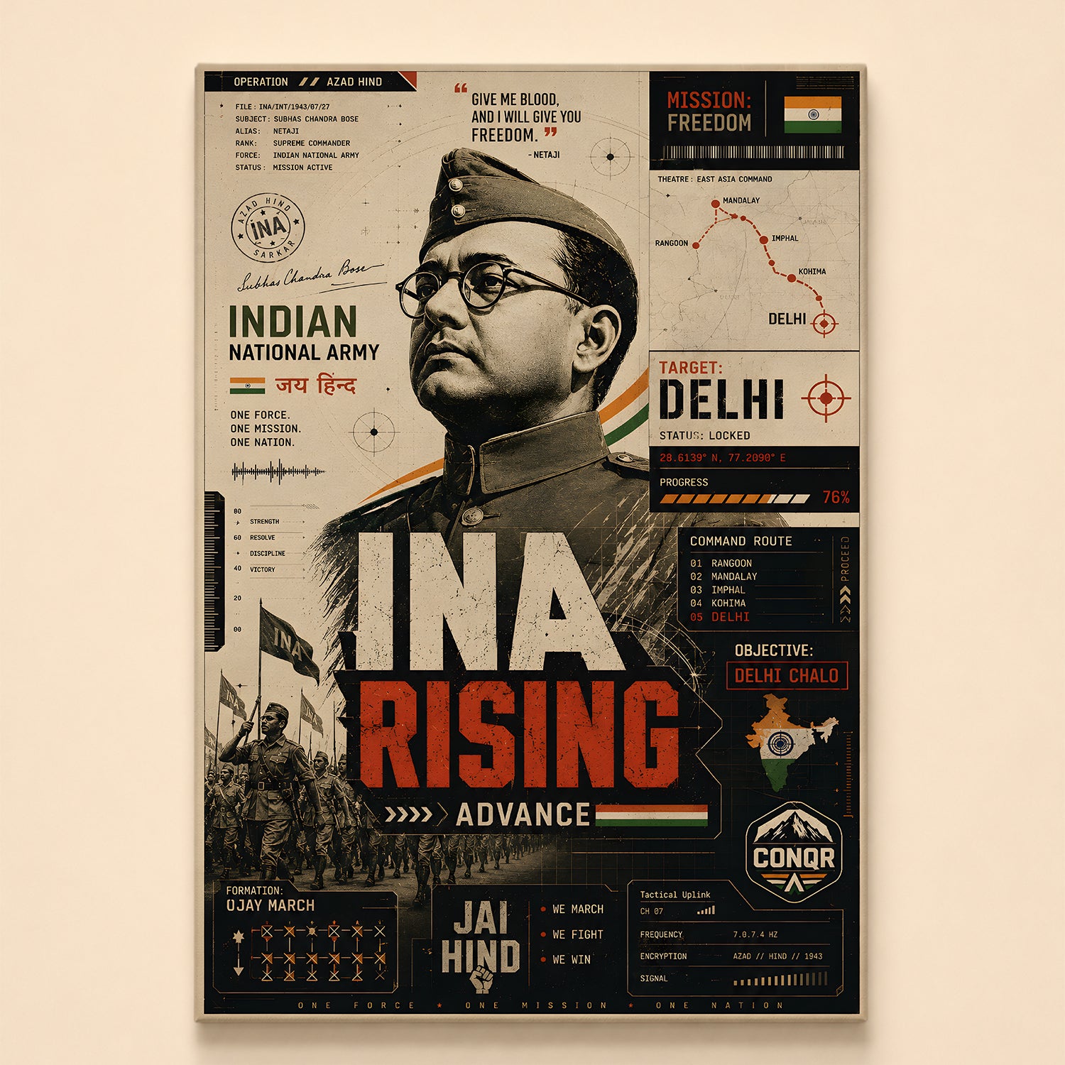 Bharat’s Fearless Son Wall Art (CONQR-BHARAT-BOSE-006)
