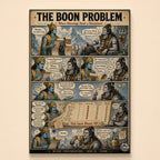 Vintage comic strip of Shiva and Vishnu discussing boons over Kailash tea – The Boon Problem