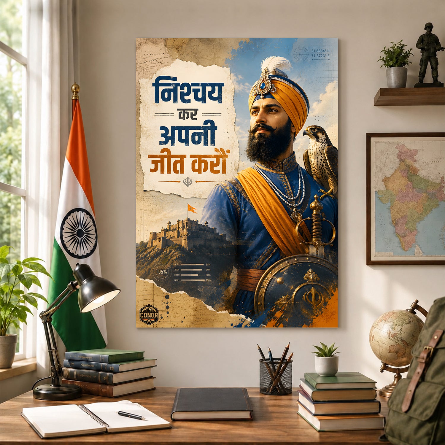 Nishchay Kar Apni Jeet Karau Wall Art (CONQR-SAN-GOBIND-002)