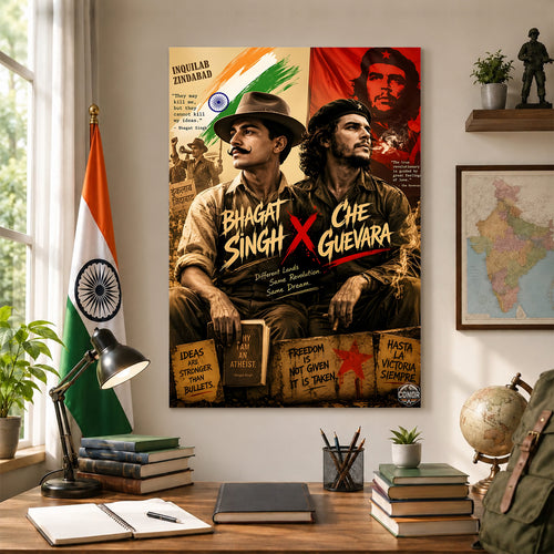 Bhagat Singh X Che Guevara Revolutionary Wall Art (CONQR-BHART-BHAGAT-011)