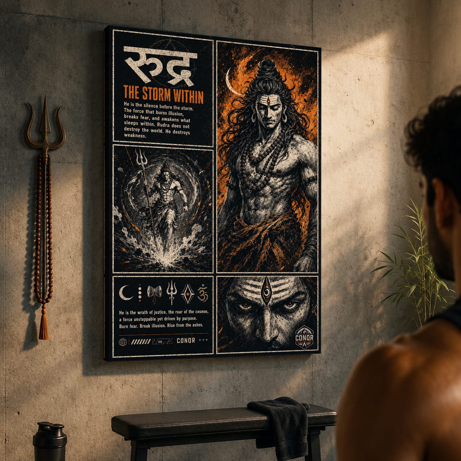 Rudra Unleashed – The Fierce Form in Four Panels
