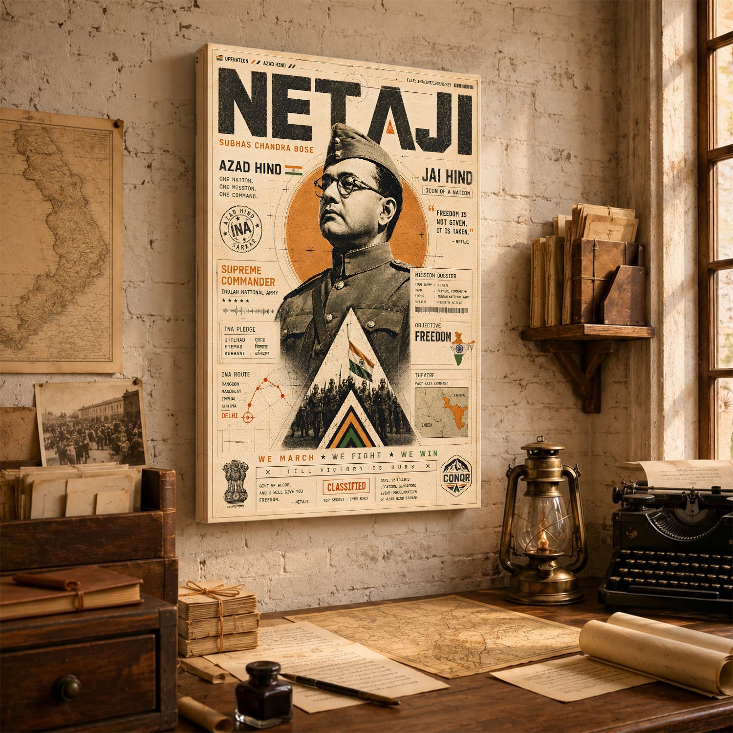 Netaji Freedom Fire Wall Art (CONQR-BHARAT-BOSE-001)
