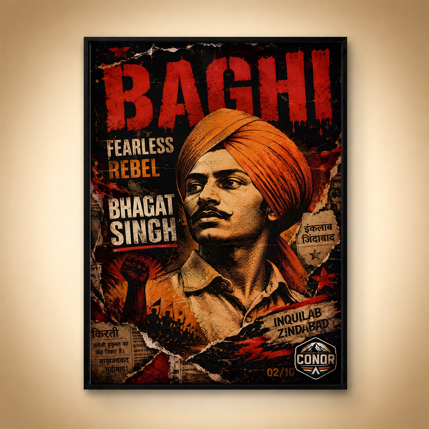 Bhagat Singh Revolutionary Spirit Wall Art (CONQR-BHART-BHAGAT-002)