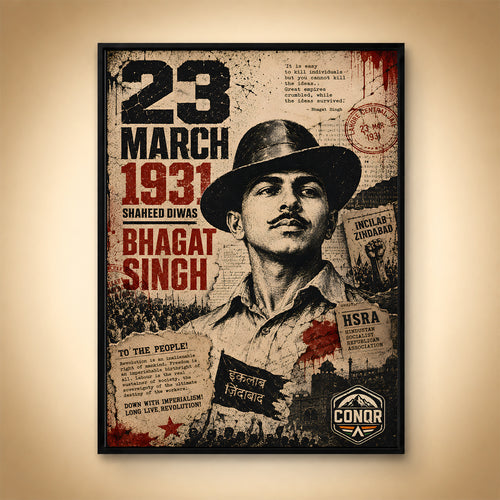 Bhagat Singh Fearless Nation Wall Art (CONQR-BHART-BHAGAT-009)