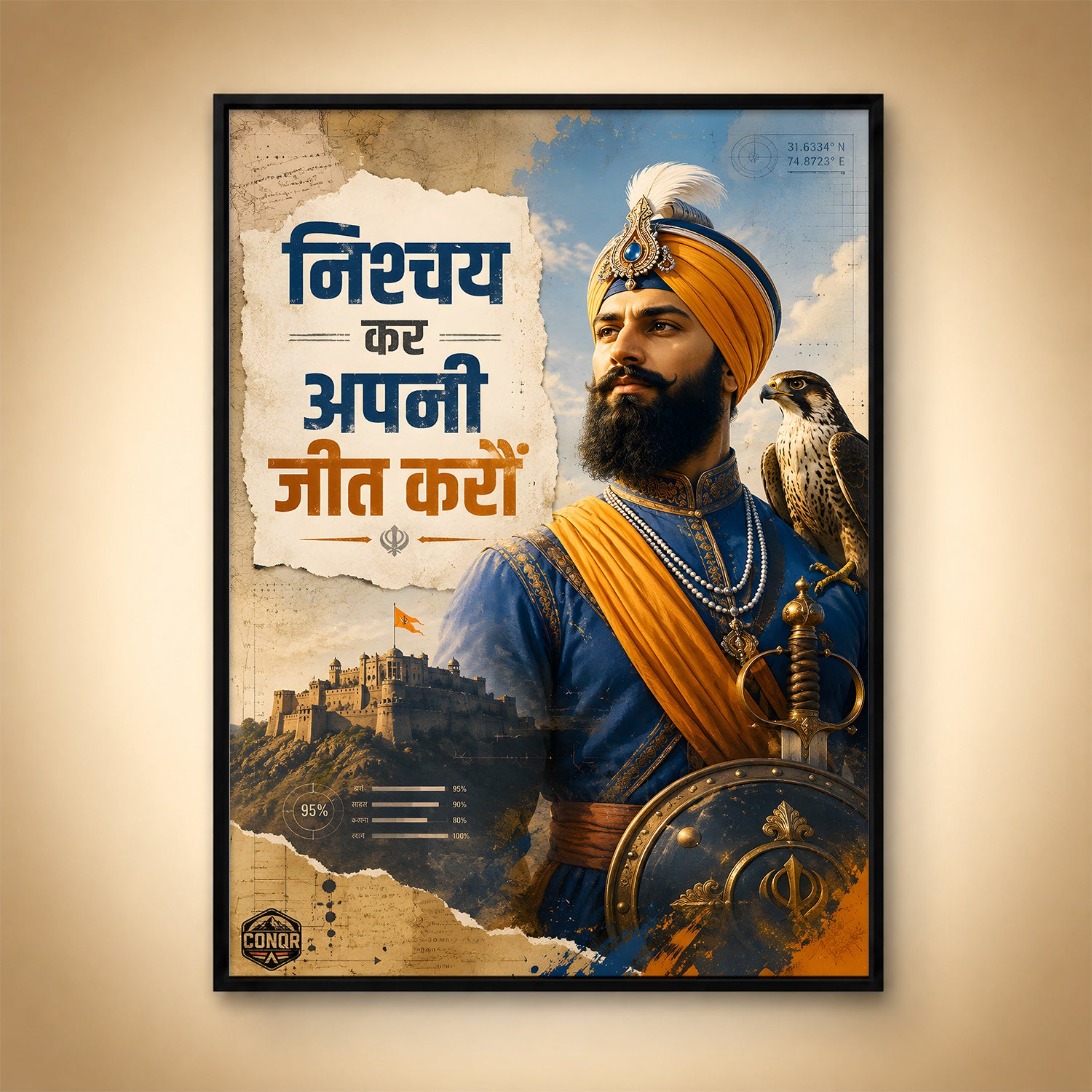 Nishchay Kar Apni Jeet Karau Wall Art (CONQR-SAN-GOBIND-002)