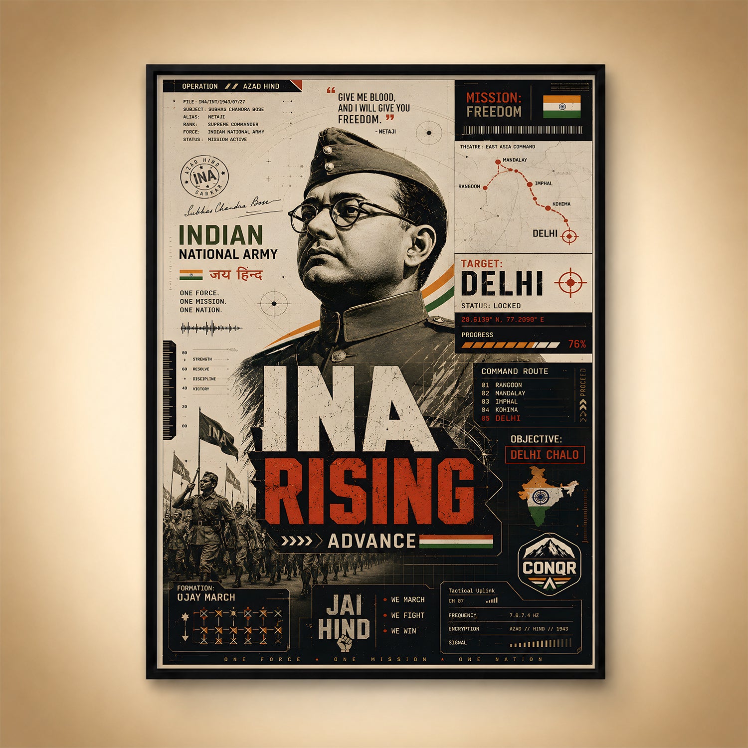 Bharat’s Fearless Son Wall Art (CONQR-BHARAT-BOSE-006)