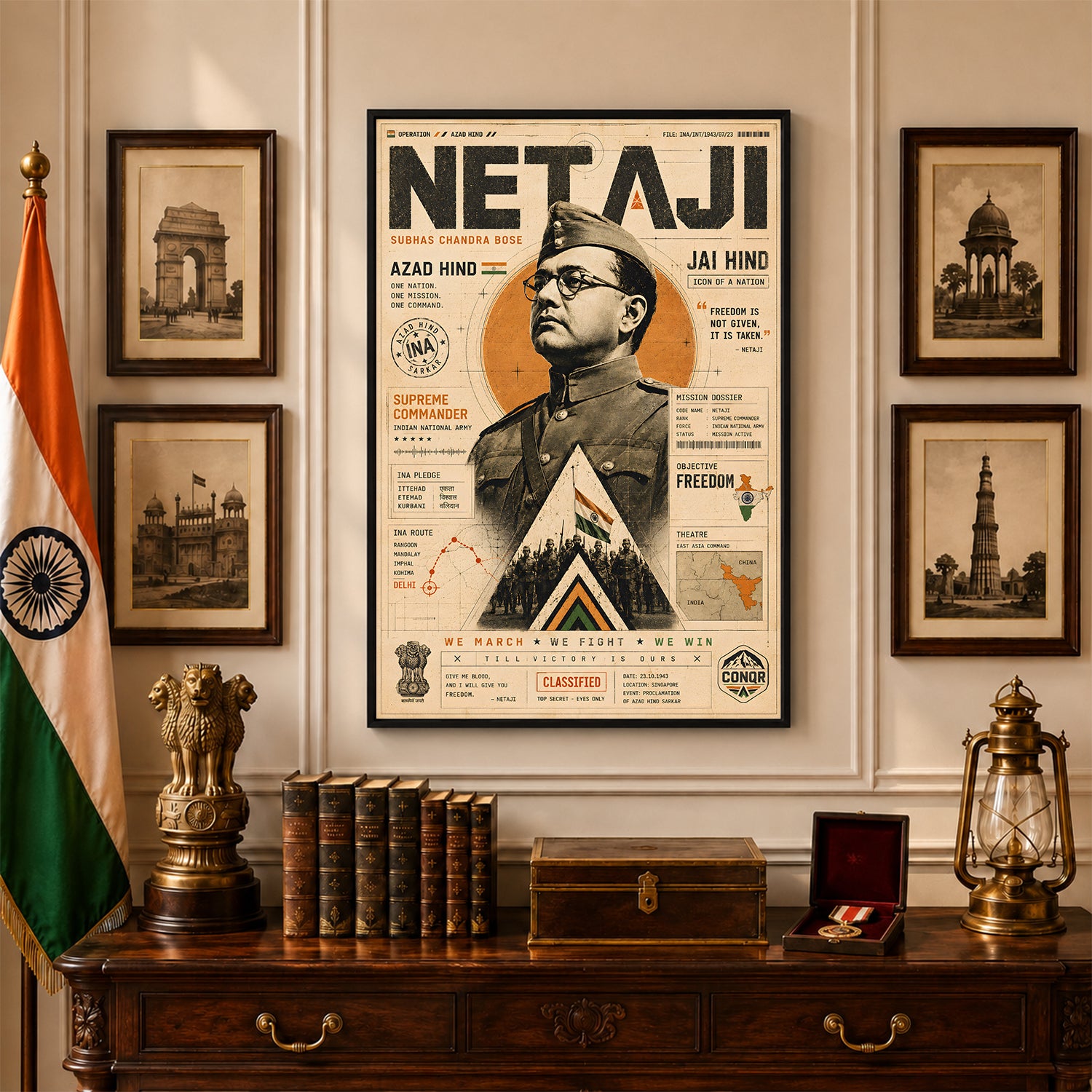 Netaji Freedom Fire Wall Art (CONQR-BHARAT-BOSE-001)