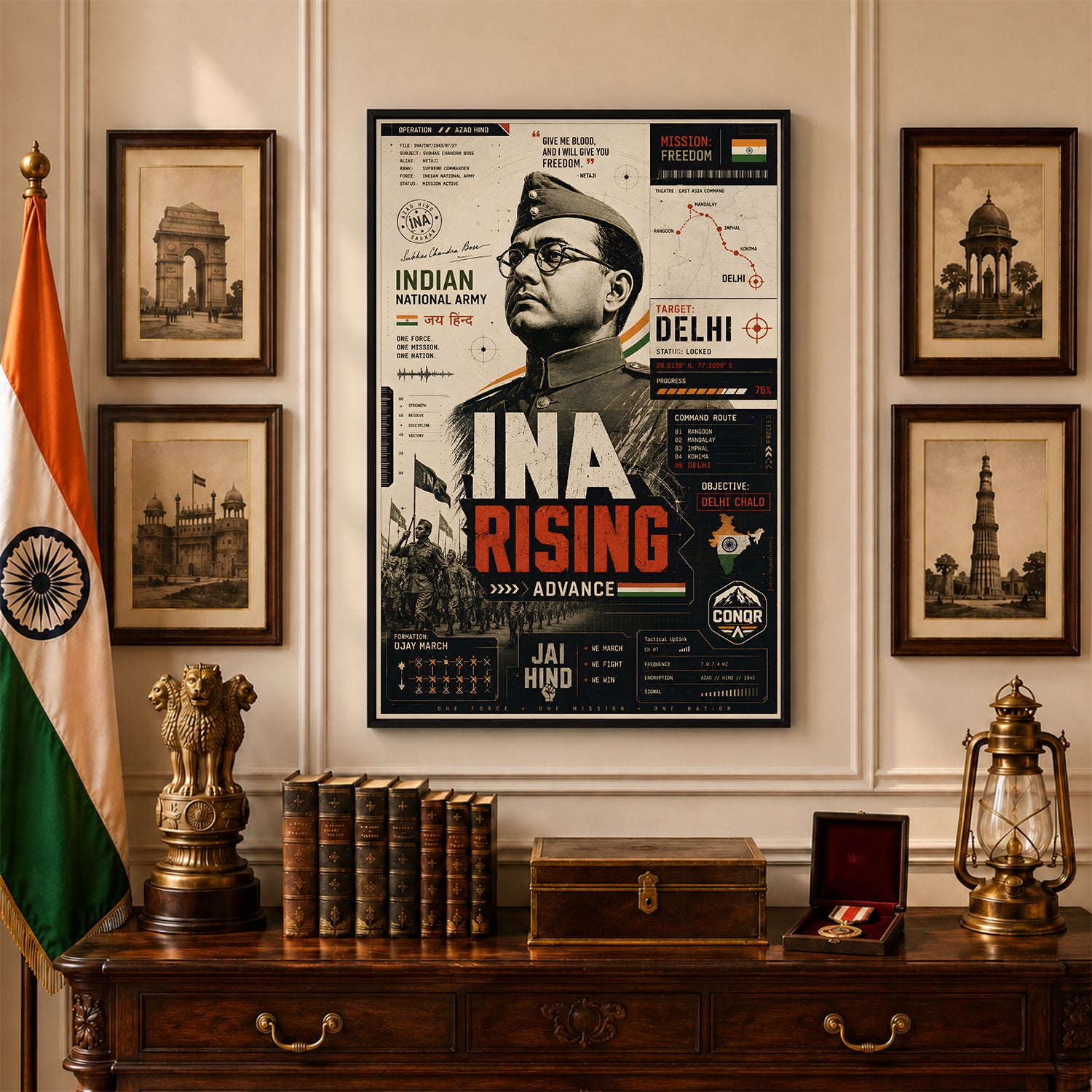Bharat’s Fearless Son Wall Art (CONQR-BHARAT-BOSE-006)