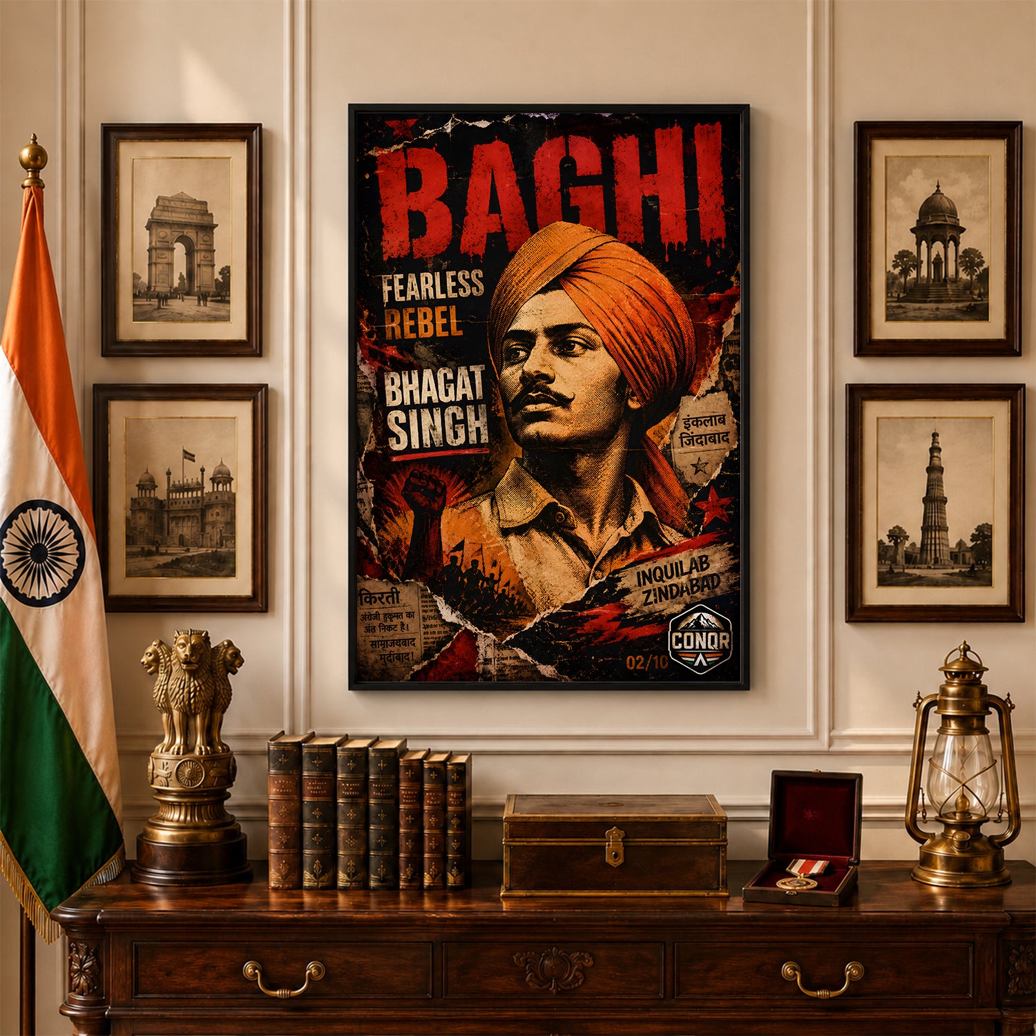 Bhagat Singh Revolutionary Spirit Wall Art (CONQR-BHART-BHAGAT-002)